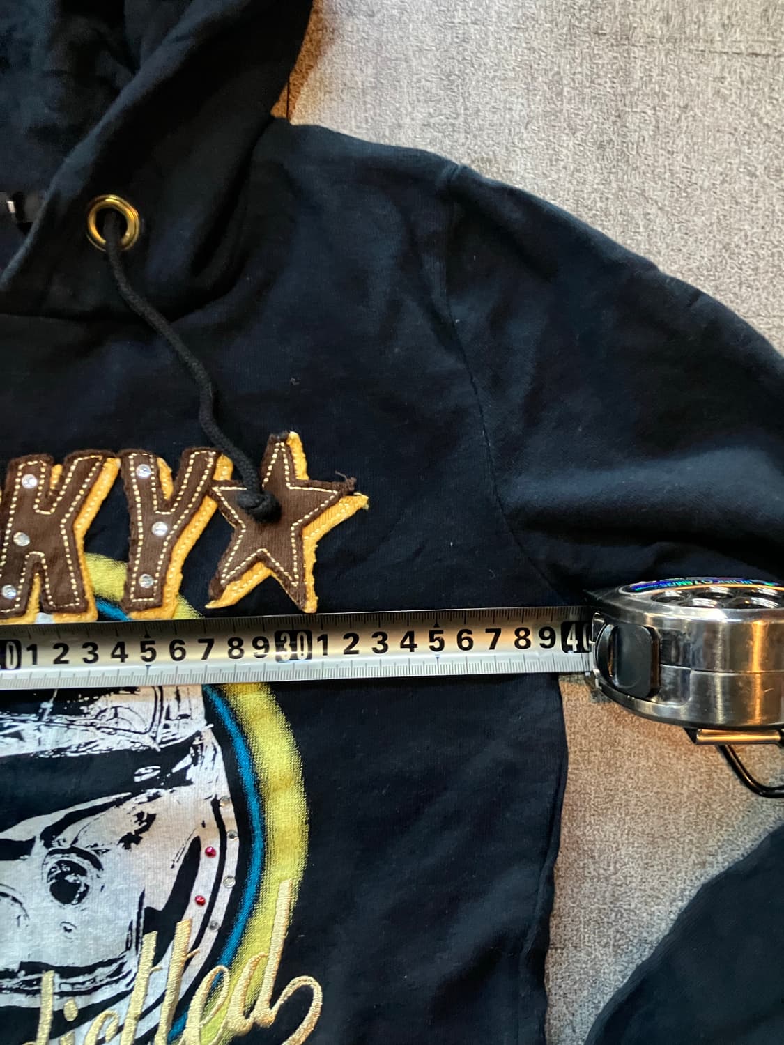 일본빈티지 Ingni 오리엔탈고딕펑크 핀터깔y2k 백로고 후드티셔츠 상품이미지3