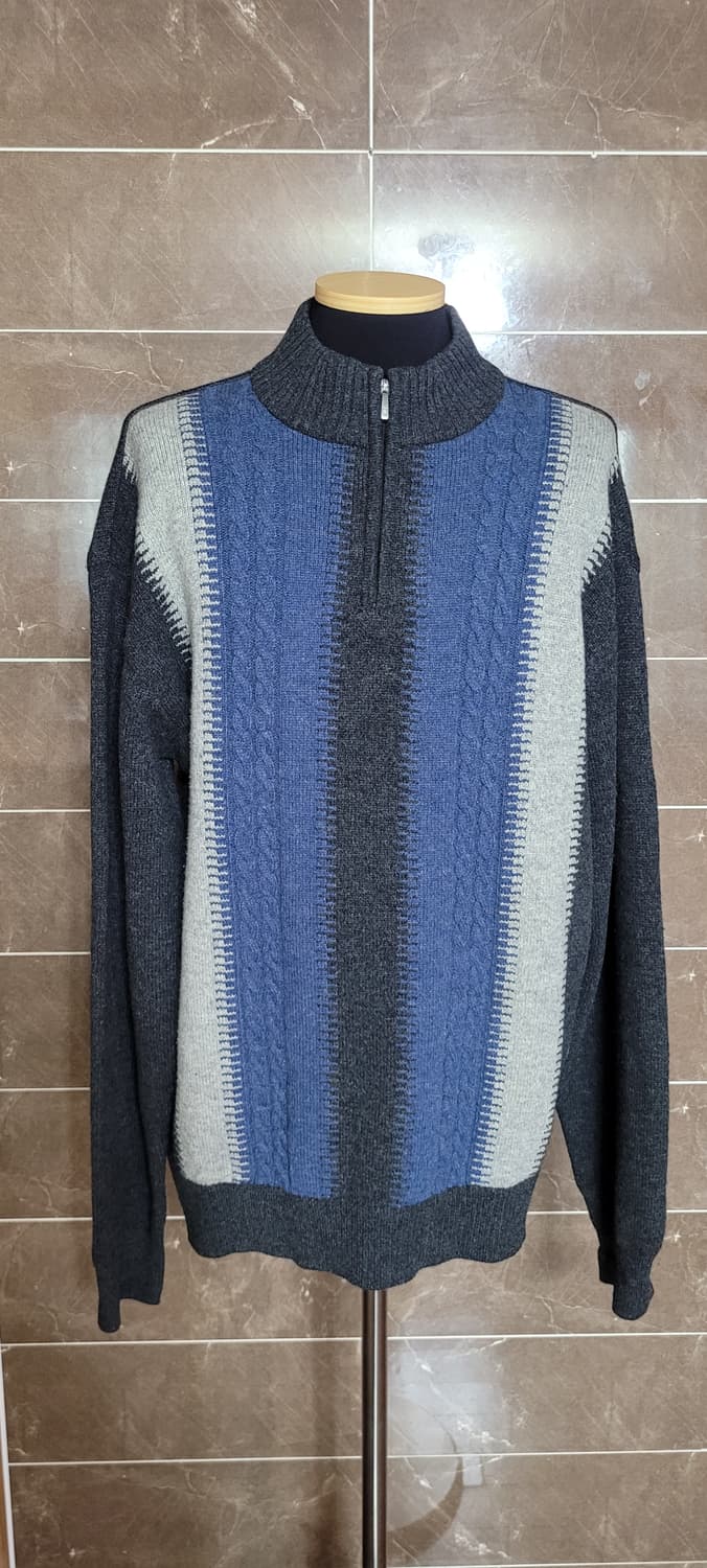 (남성105~110사이즈) 로가티스 반집업니트(모100%) 상품이미지1