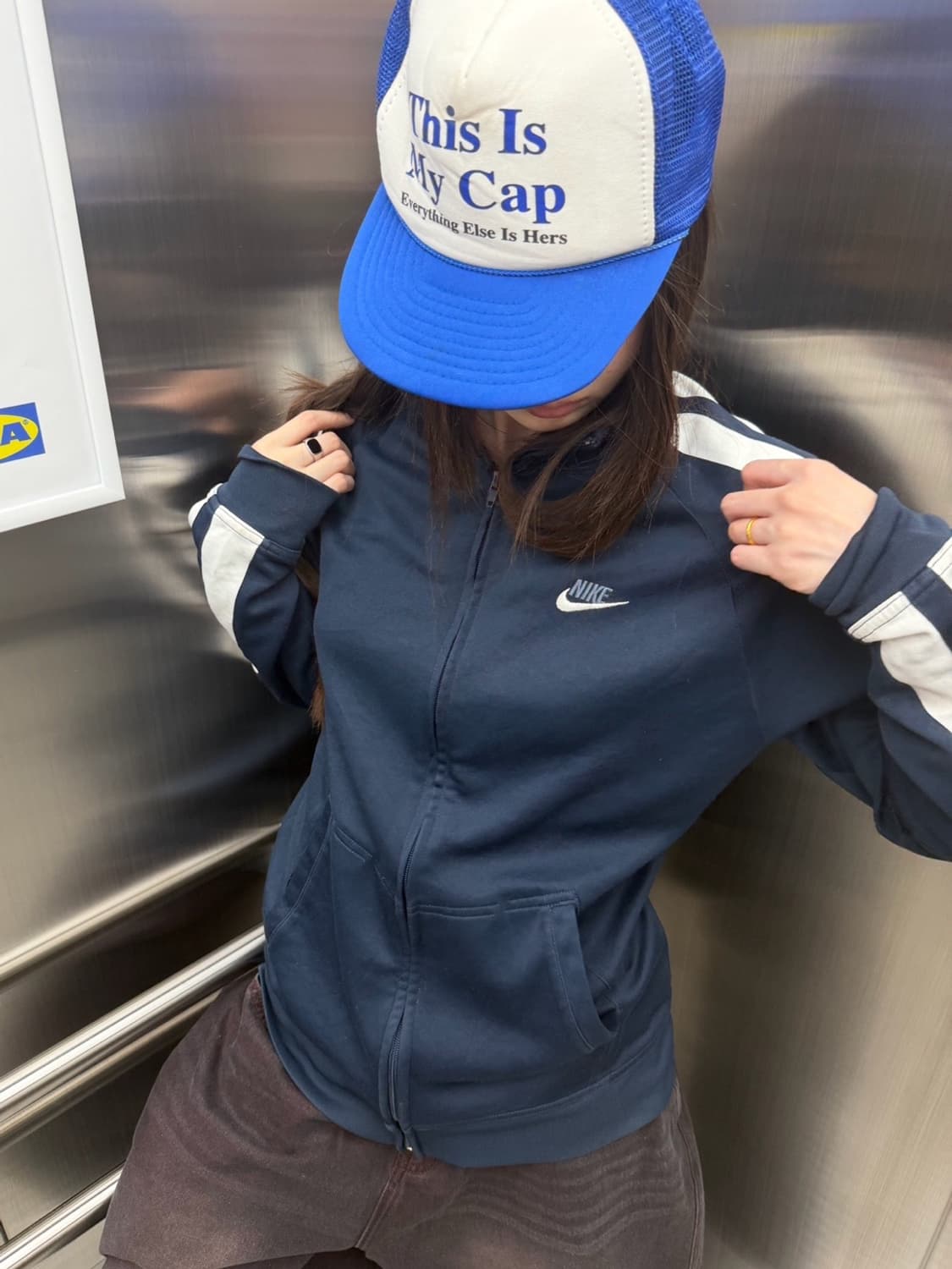 90s NIKE 올드스쿨 네이비 사이드라인 져지 트랙탑 상품이미지7