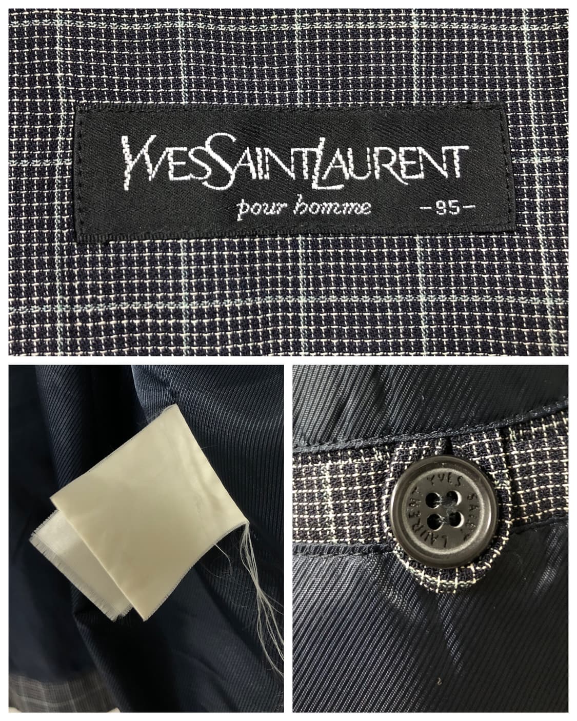 입생로랑 남성 클래식 체크 헤링턴 블루종 봄버 자켓 _ 다크네이비 상품이미지10