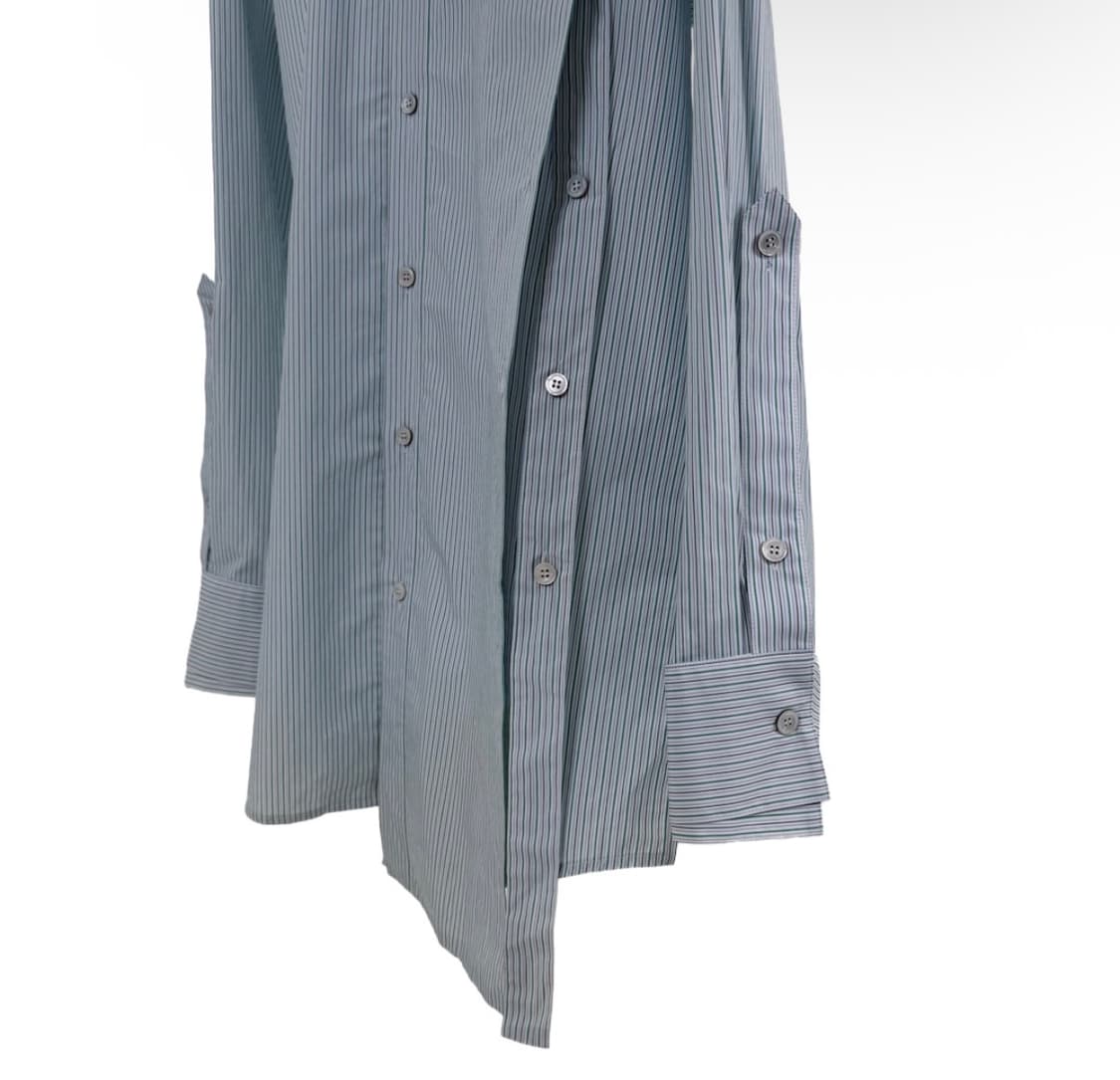 [50] 우영미 남성 스트라이프 오버사이즈 깅엄 셔츠 자켓 블루 상품이미지6