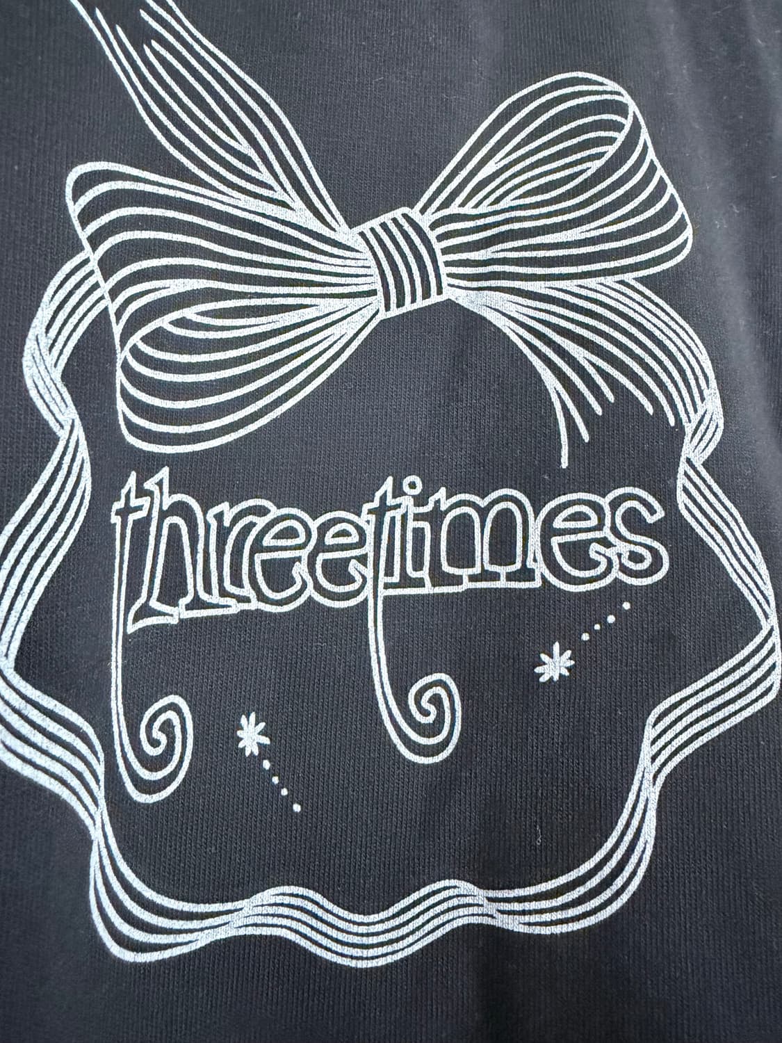 threetimes 쓰리타임즈 리본 크롭티 블랙 S 상품이미지2