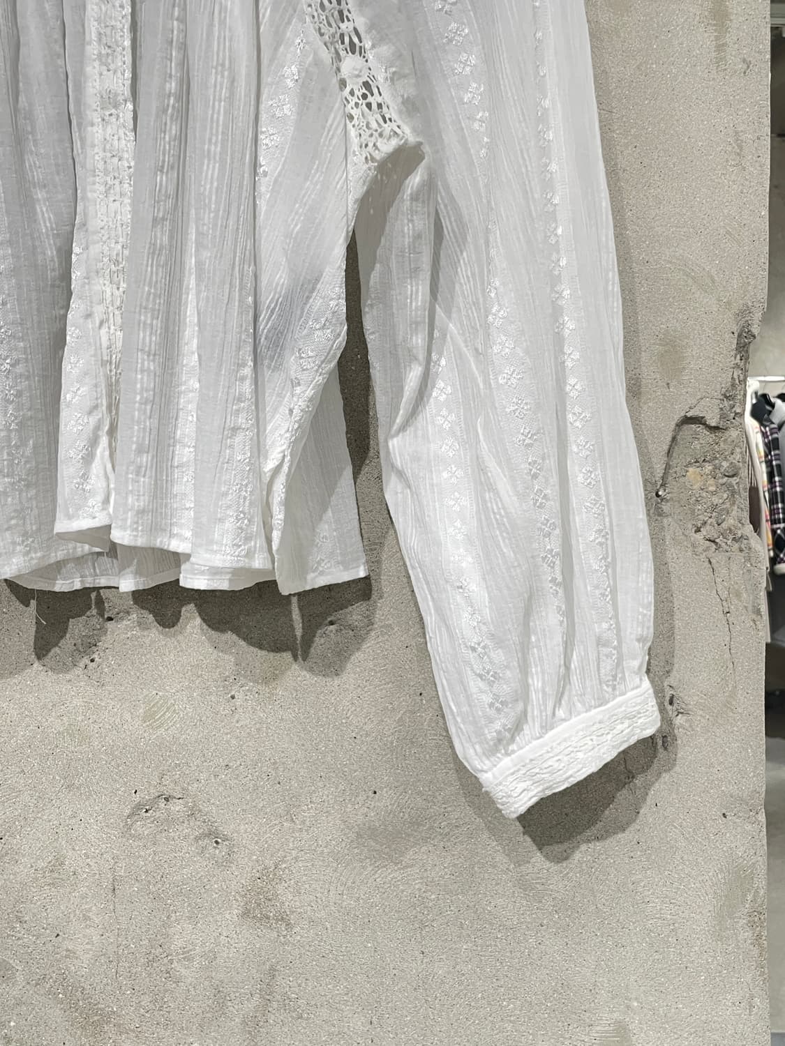 이자벨 마랑 에뚜왈 화이트 만다린 카라 코튼 혼방 블라우스 상품이미지5