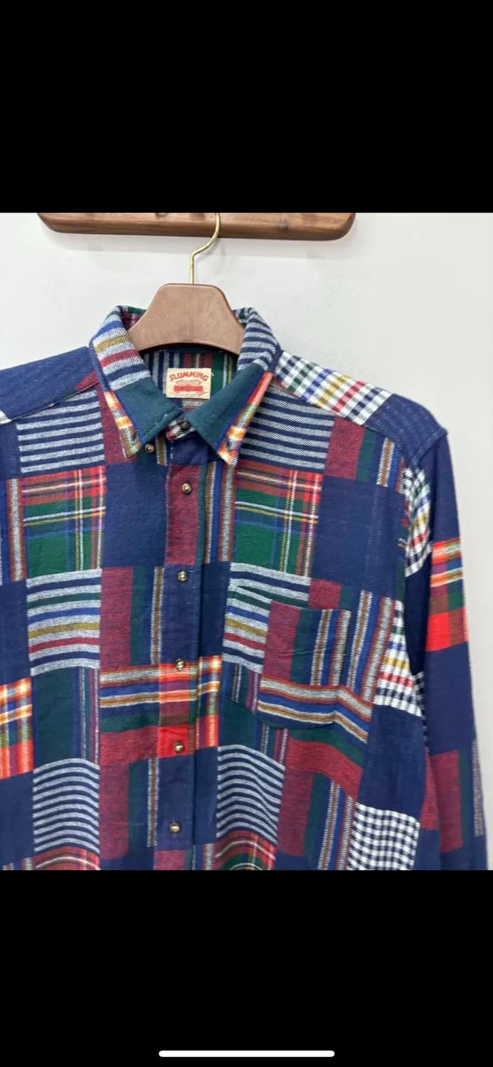 빈티지 패치워크 체크 셔츠 H1129 상품이미지3