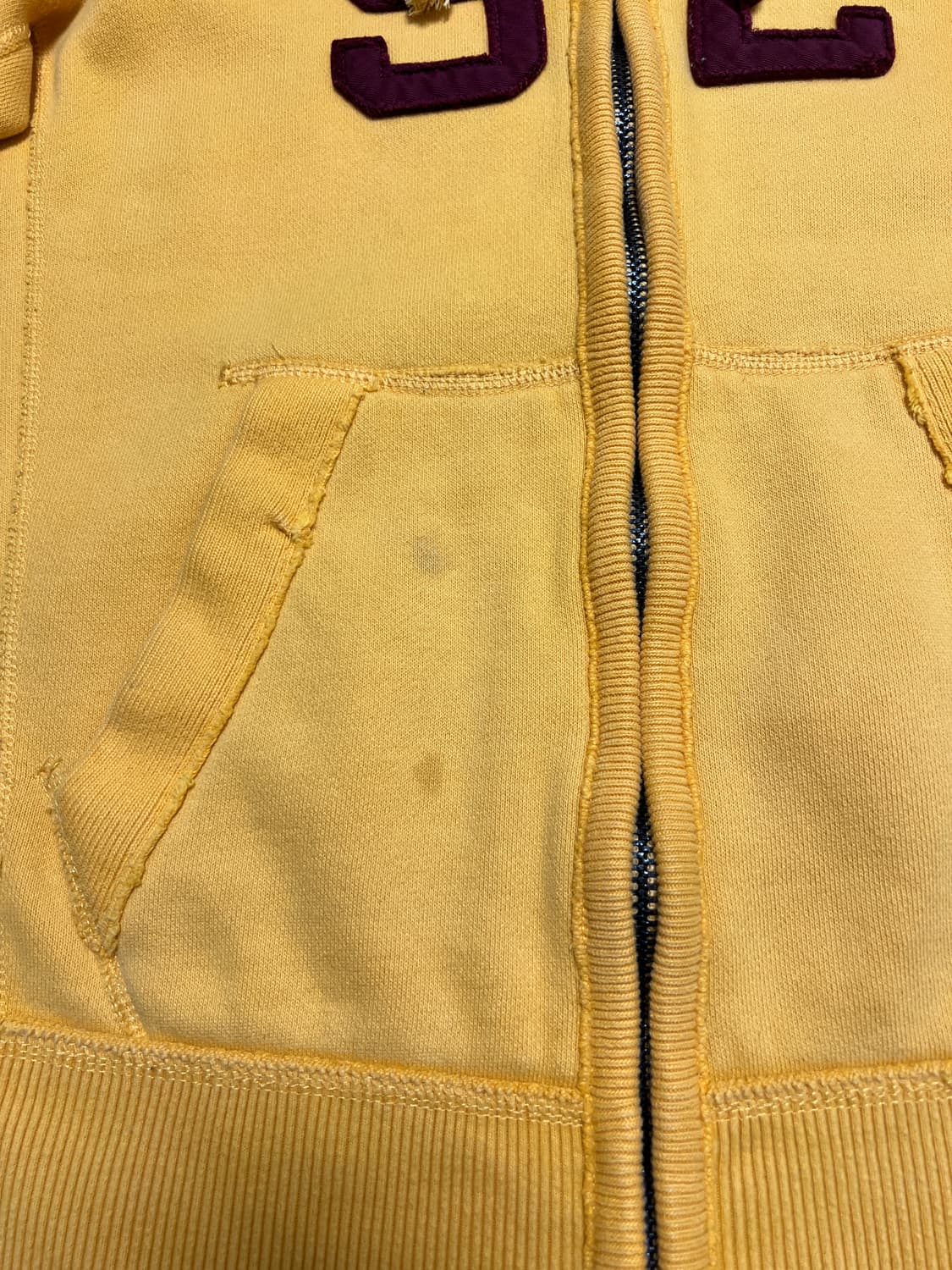 아베크롬비 앤 피치 A&F 92 후드 집업 옐로우 / M (정품) 상품이미지4