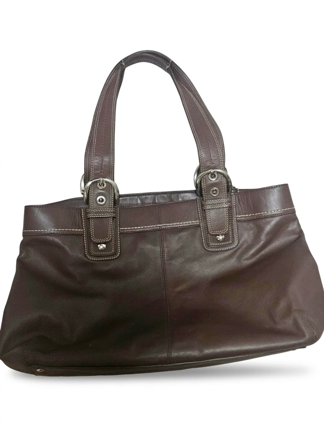 코치 브라운 레더 숄더백 상품이미지2