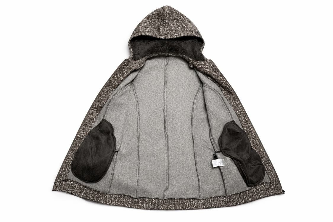 JPN 일본 빈티지 Y2K 모리걸 브라운 트위드 보아안감 후드집업 M 상품이미지5