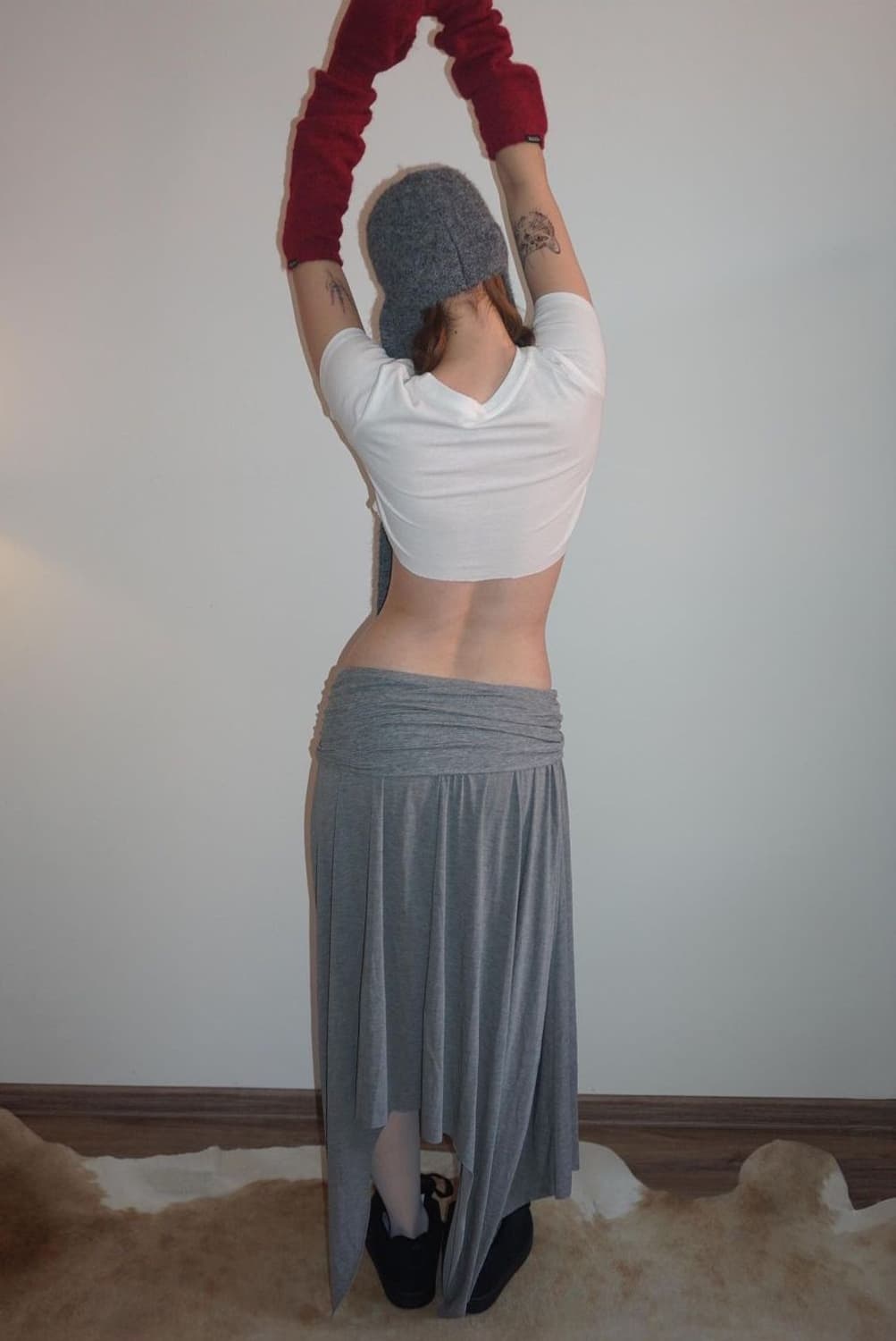 Draping Unbalance Skirt grey 상품이미지2