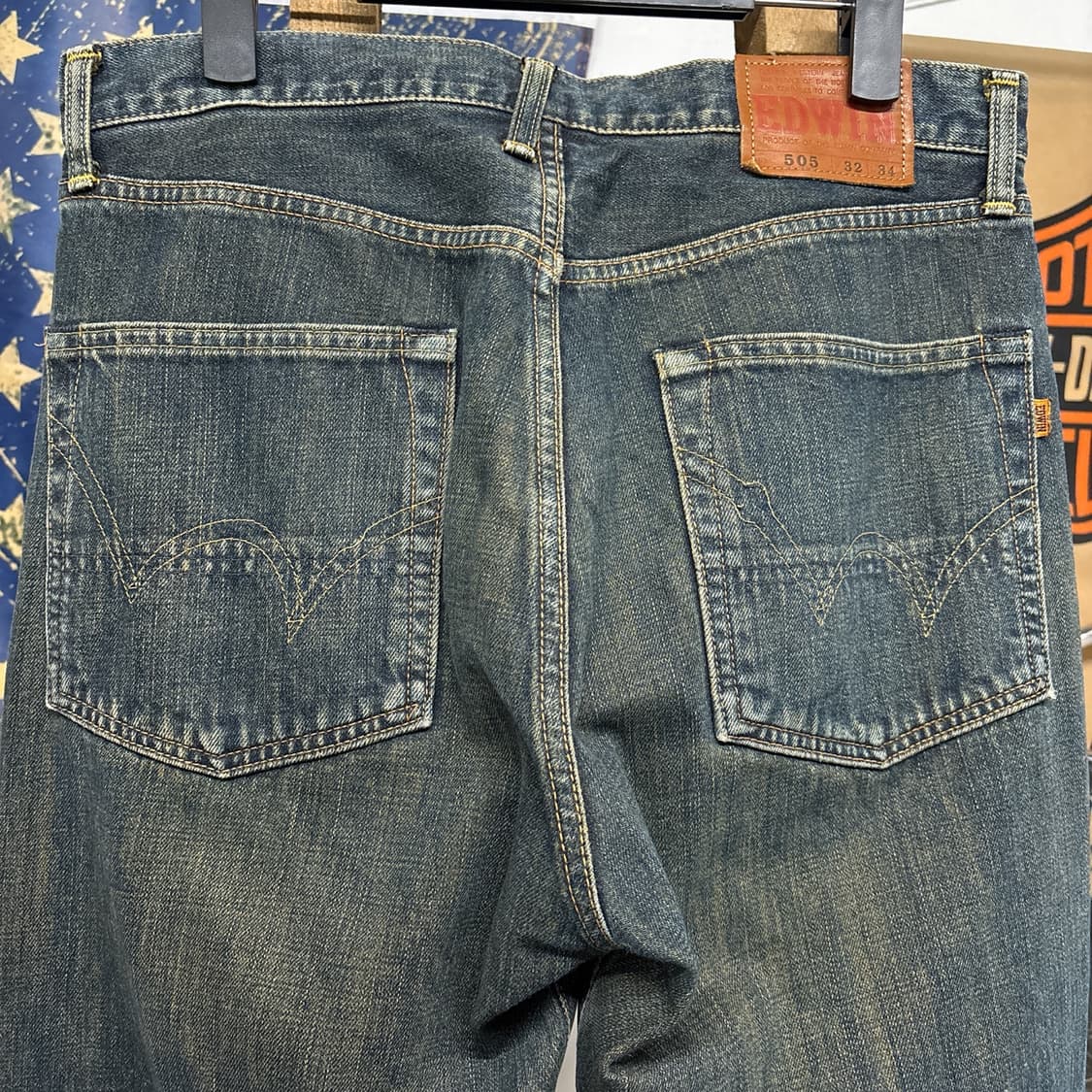 에드윈 505 빈티지 에이징 루즈핏 셀비지 데님팬츠 N906  상품이미지6