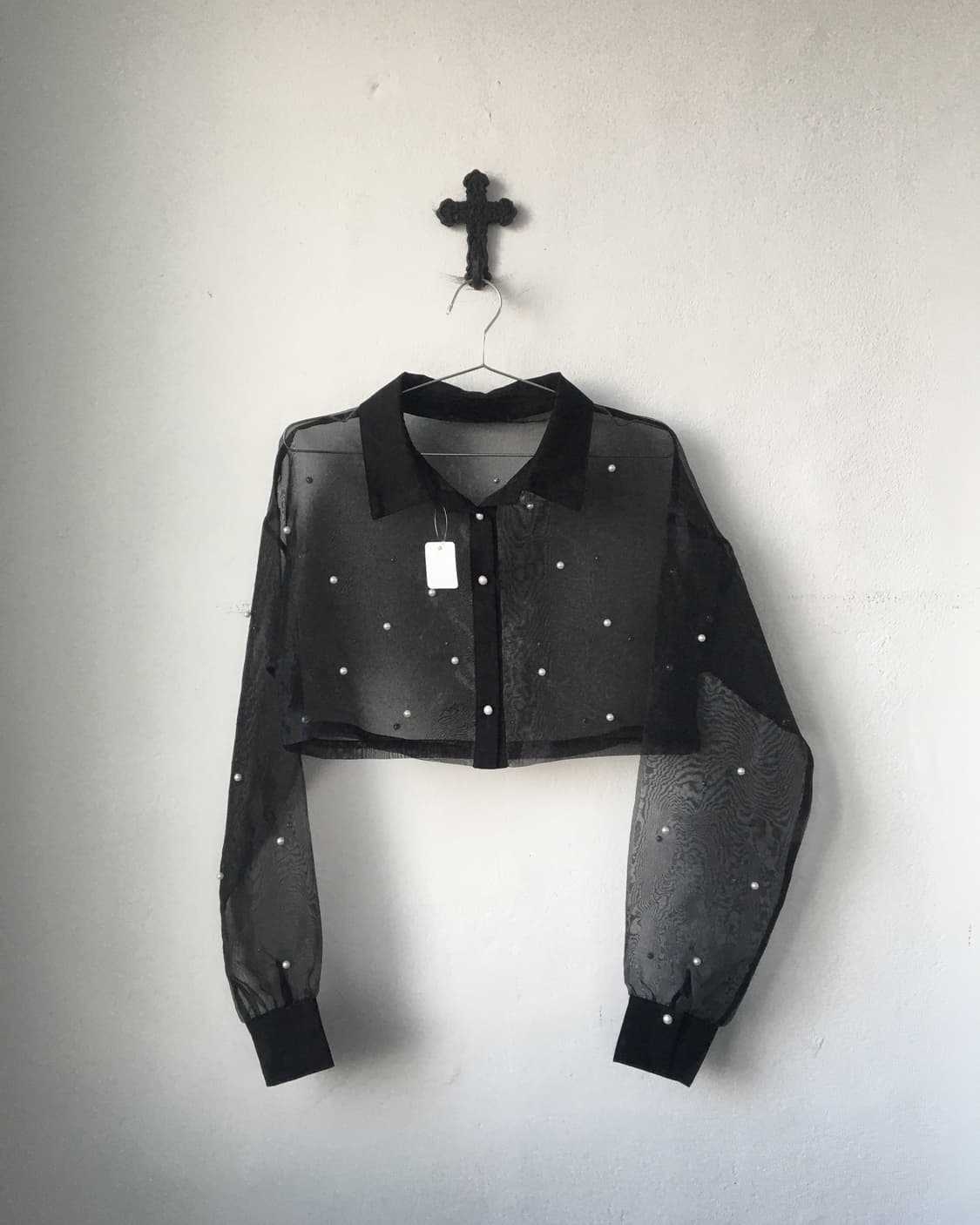 Pearl see through shirt 상품이미지1