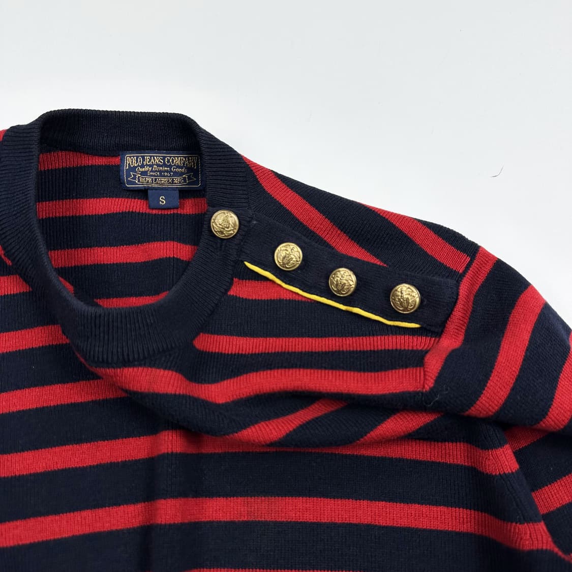 폴로 진스 여성 금장 스트라이프 니트 여성S 상품이미지4