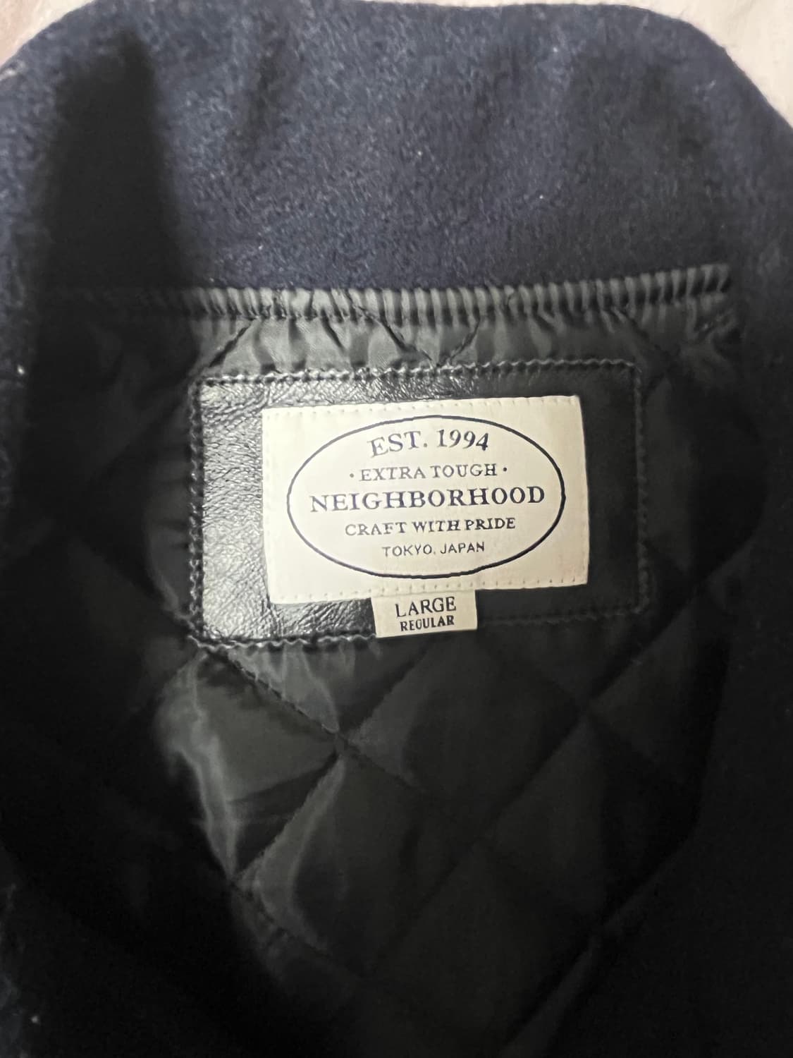 네이버후드 바시티 자켓 네이비 L 상품이미지3