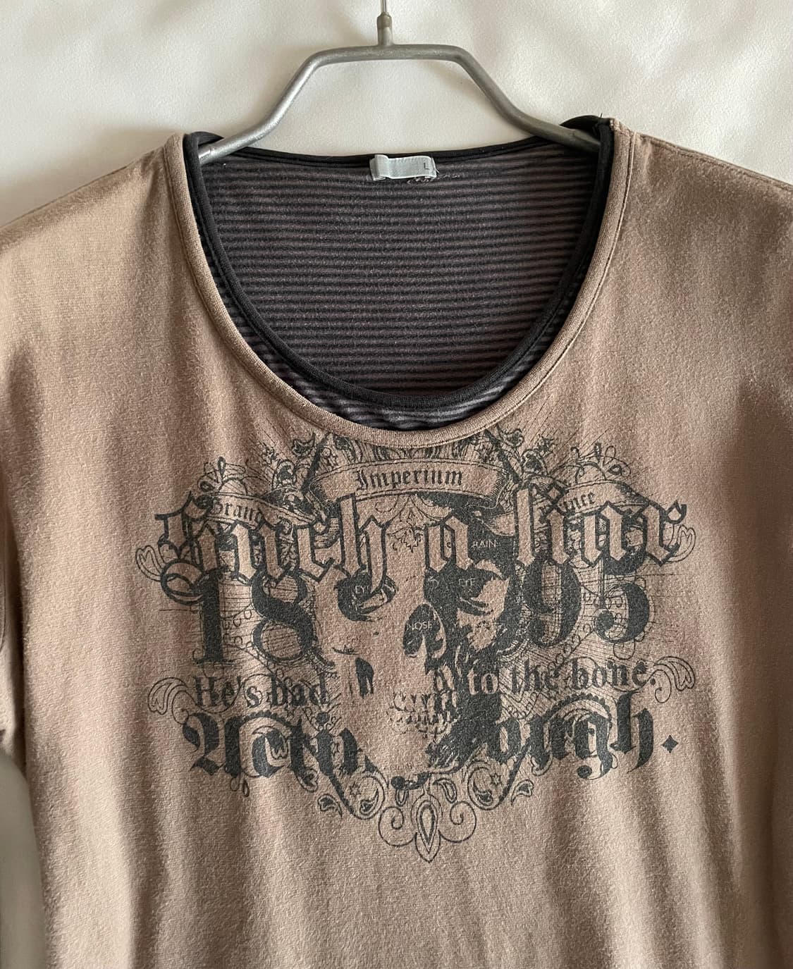 Vintage brown skull print long sleeve 상품이미지3