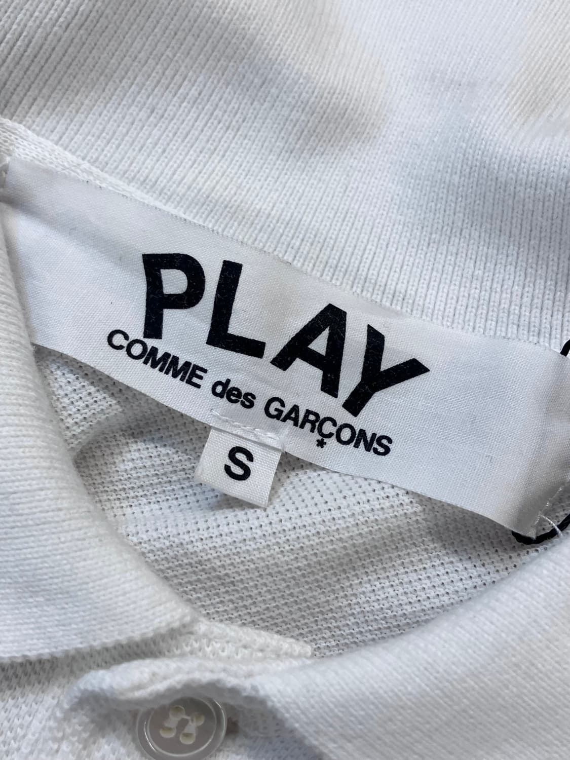 꼼데가르송 카라 반팔 티셔츠 화이트 S   #csz3193 상품이미지5