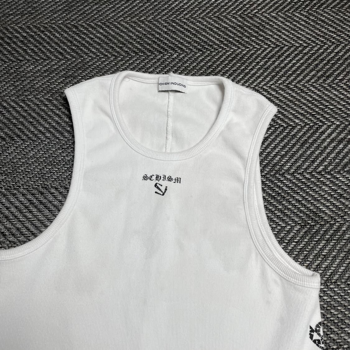 스키즘 인듀싱 로고 디테일 머슬 탑 슬리브리스 화이트y 5157 상품이미지3