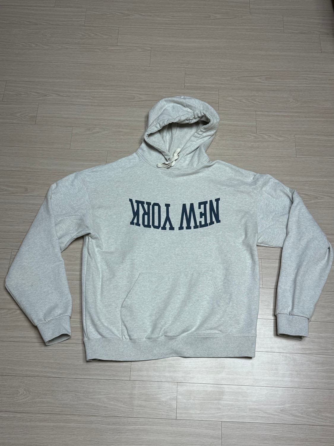 듀테로 후디 스웻 뉴욕 후드티 멜란지그레이 M 상품이미지1