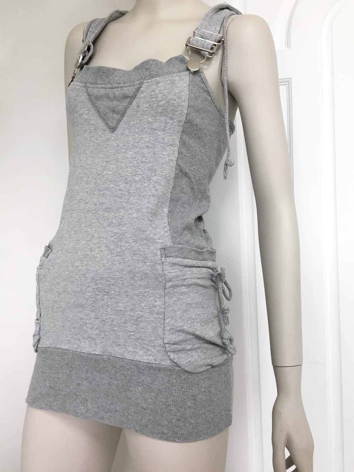 Gray suspenders hoodie dress 상품이미지6