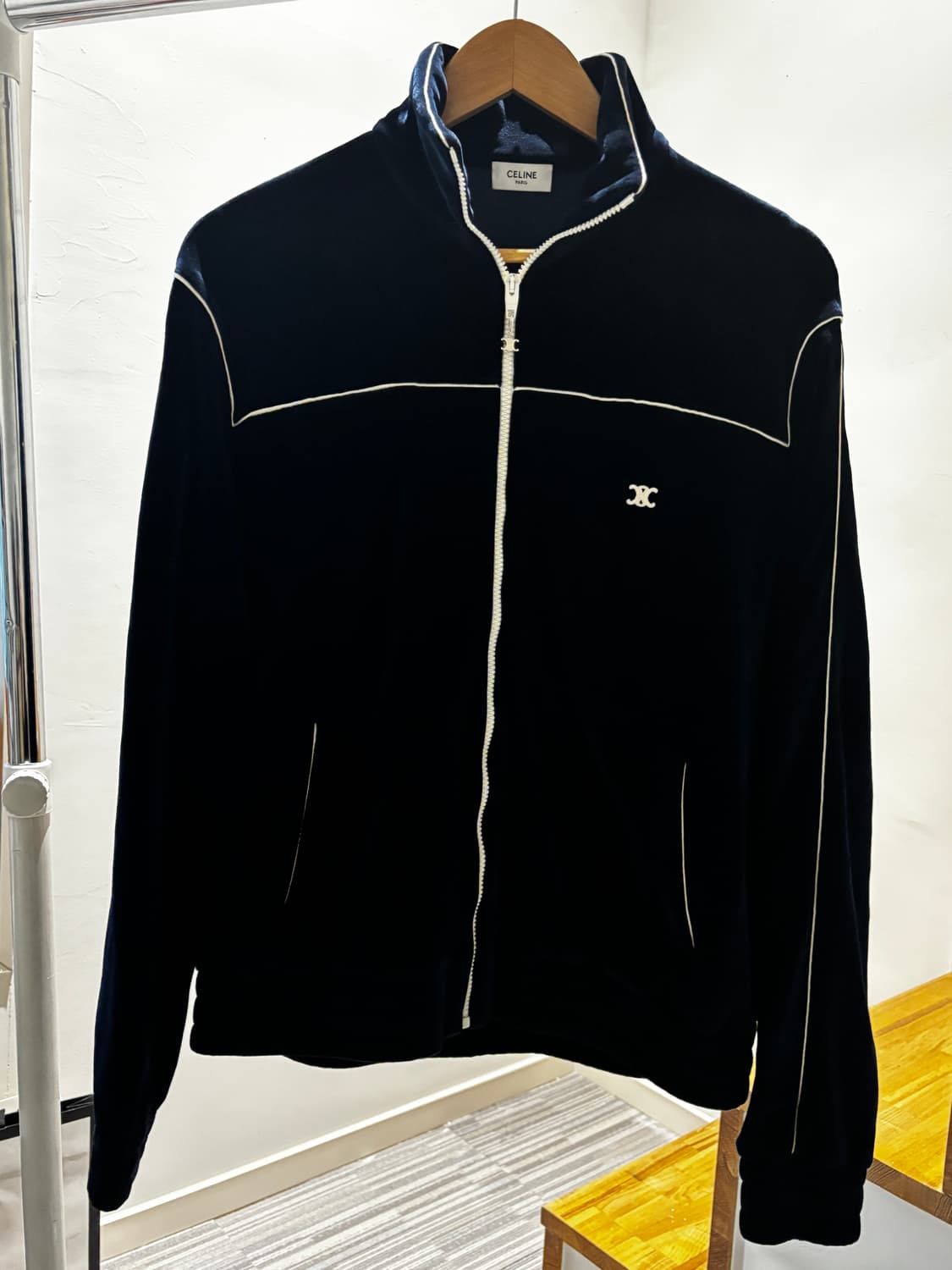 셀린느 트레오페 벨벳 집업 네이비 M 상품이미지1