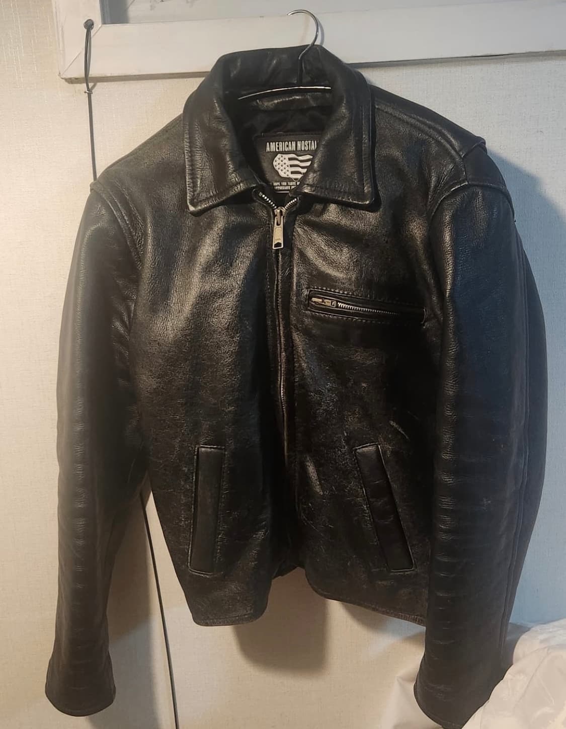 AMERICAN NOSTALGIA 싱글 레더 라이더 자켓 상품이미지3