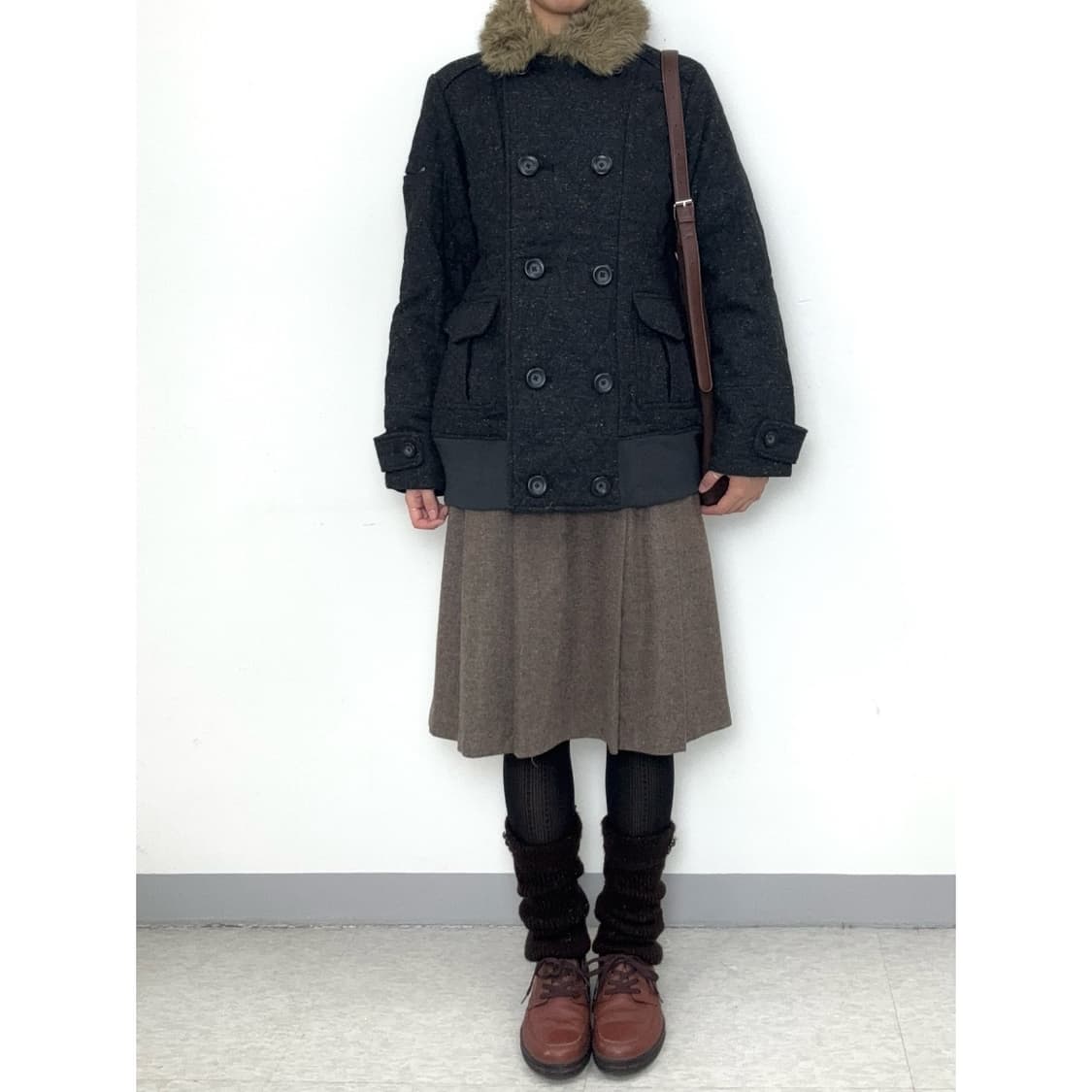 빈티지 브라운 울 스커트 상품이미지1