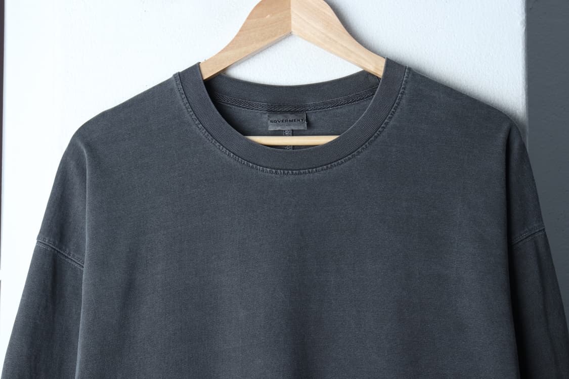 (L-2XL) 소버먼트 반팔 티셔츠 오버핏 피그먼트 그레이-H31942 상품이미지3
