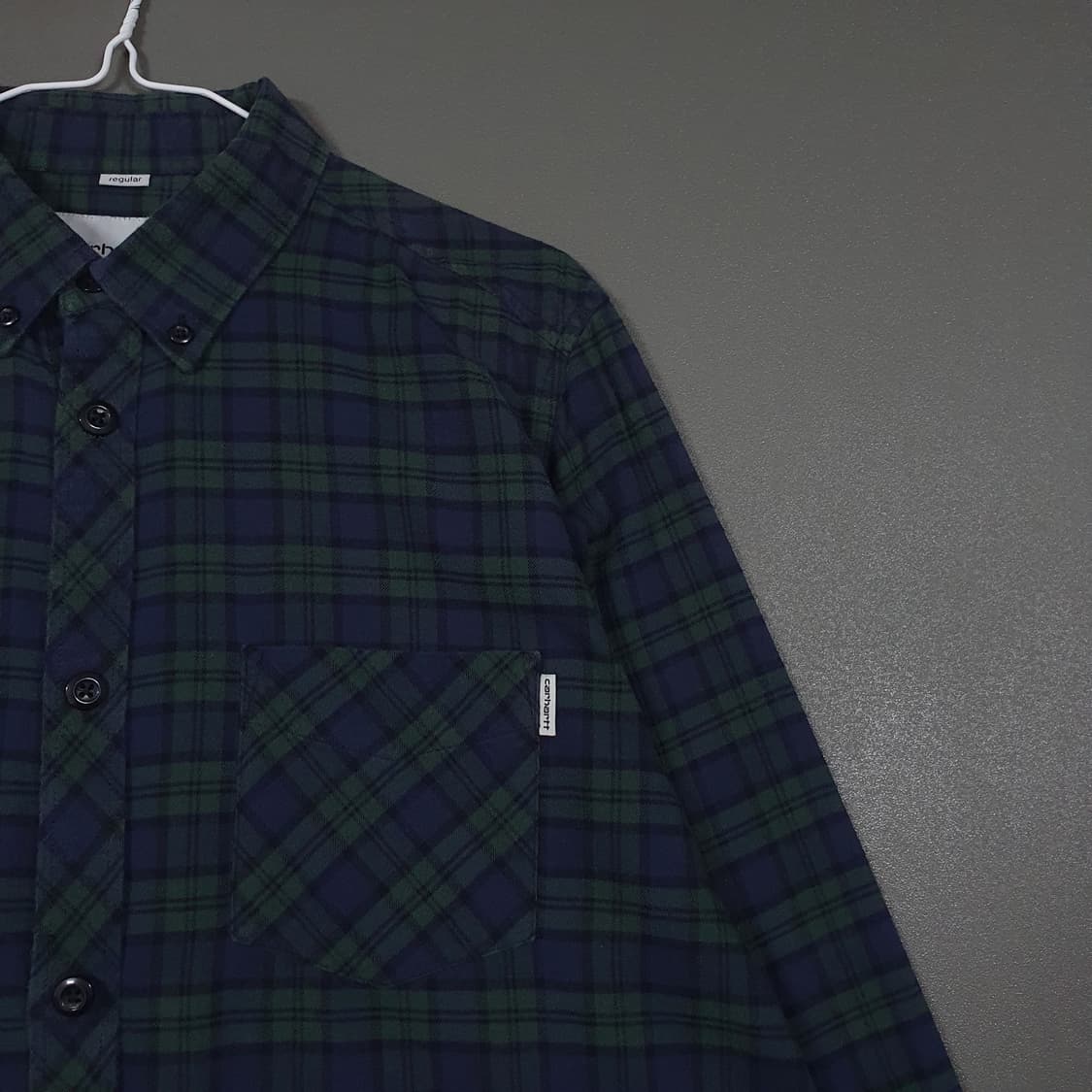 L (100) 칼하트 WIP L/S 숀 셔츠 블랙와치 타탄체크 남방 상품이미지2