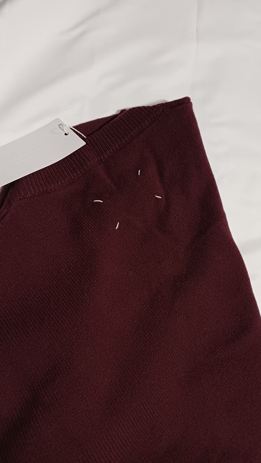 [새제품]XL 마르지엘라 니트 캐시미어 완장 스웨터 버건디 와인 스티치 상품이미지2
