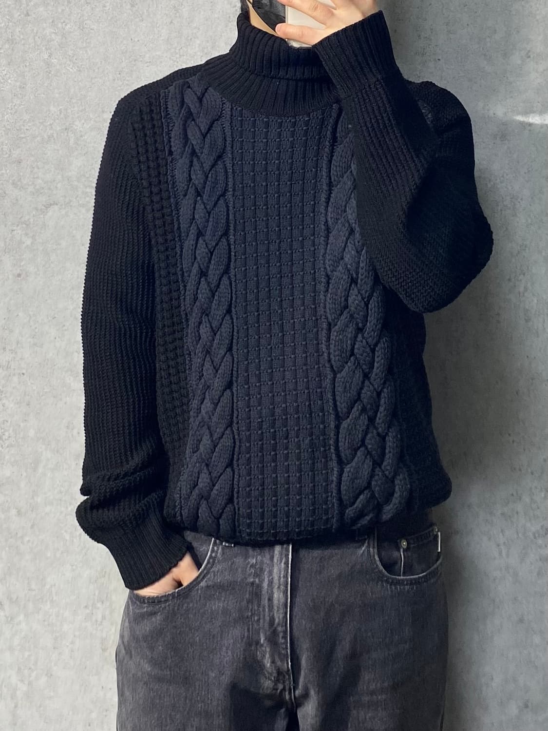 [M] 90s Iceberg 아이스버그 이태리메이드 터틀넥 울 니트 상품이미지9