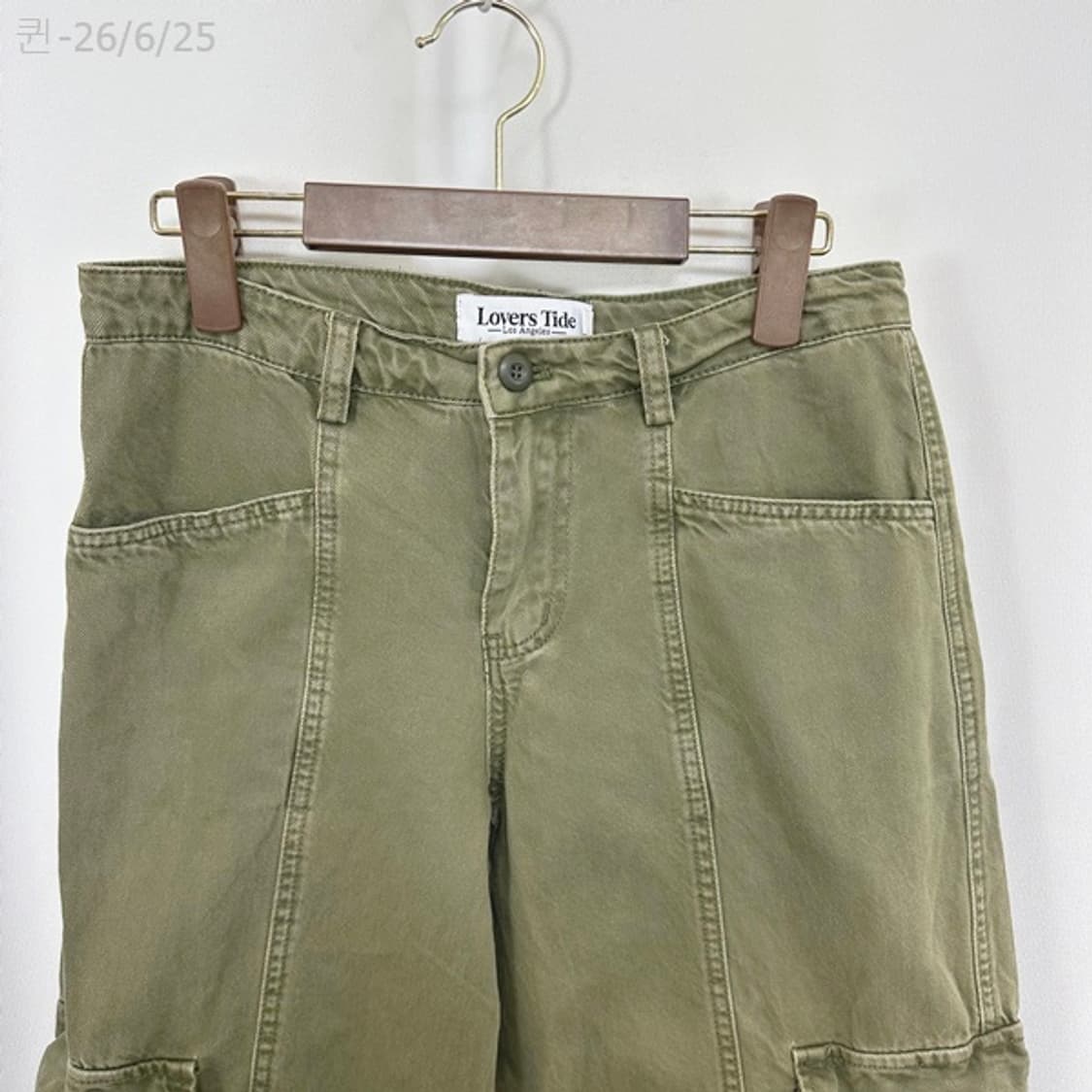 LOVERSTIDE 여자 카키 주머니 카고 바지 M 상품이미지2