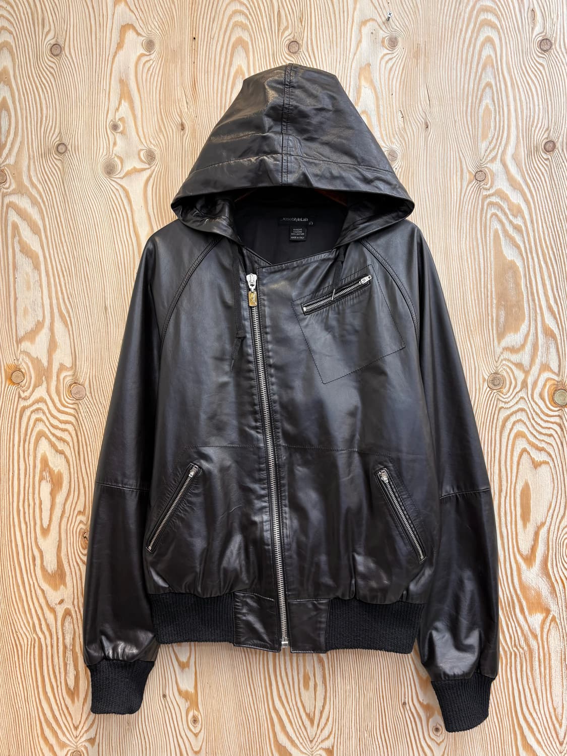 디젤 스타일랩 레더 후드 자켓 상품이미지1