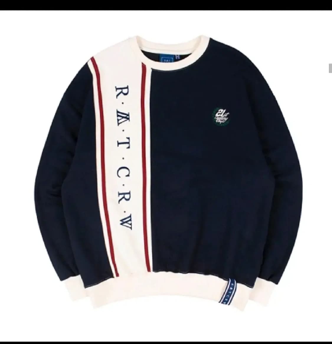 새상품,S,단종) 로맨틱크라운 CROSS LINE 맨투맨 네이비 상품이미지7