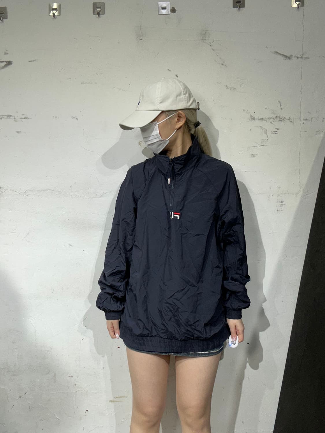 휠라 네이비 아노락 바람막이 트랙 자켓 L 상품이미지2