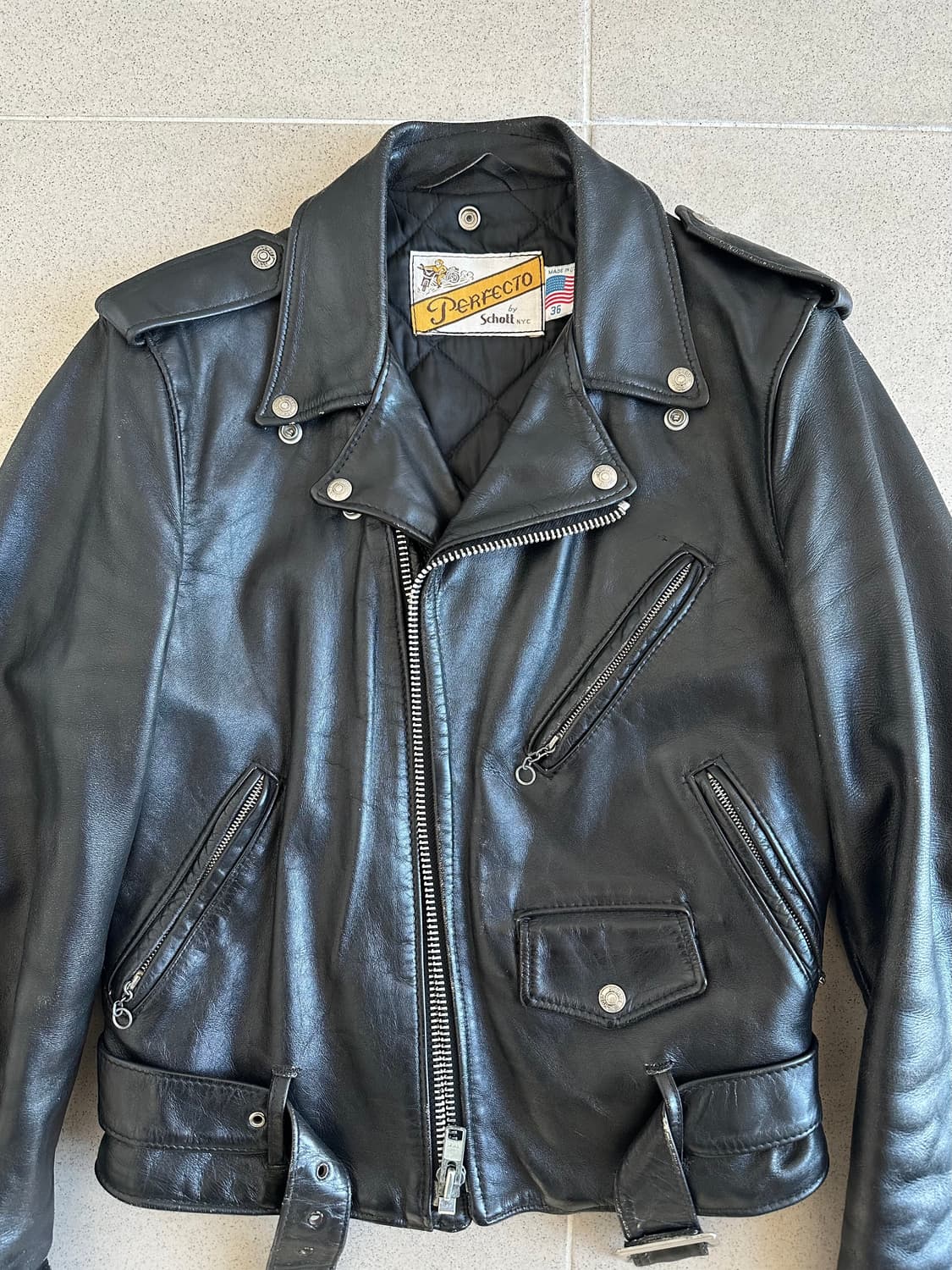 빈티지 쇼트 퍼펙토 라이더 자켓 상품이미지3