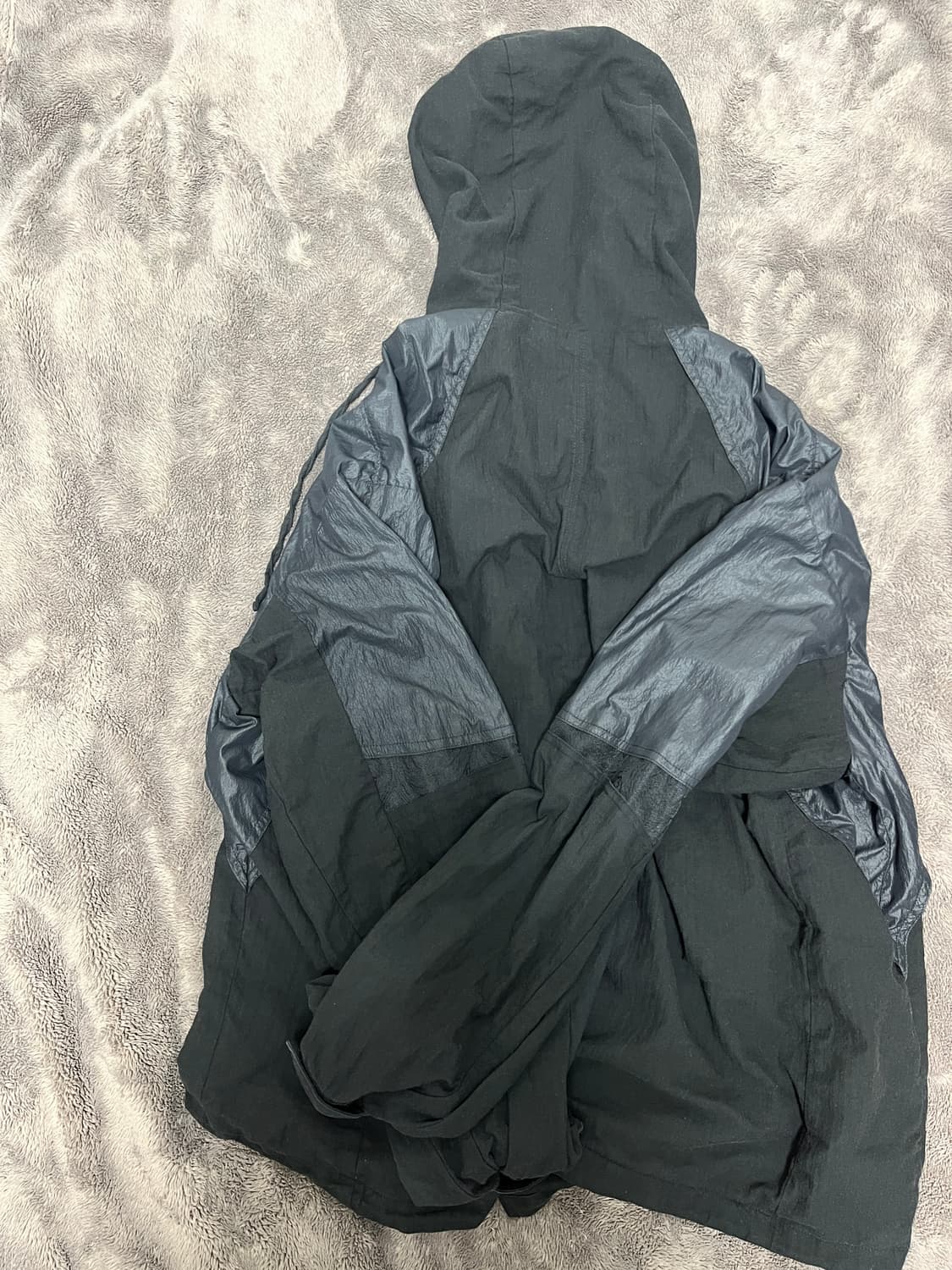 폴리테루 올드 블록 집 파카 블랙 스트라이프 & 글로시 블랙 상품이미지3