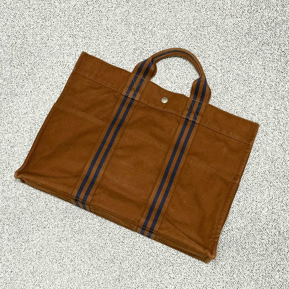 에르메스 후루토 캔버스 토트백 브라운/네이비 상품이미지3