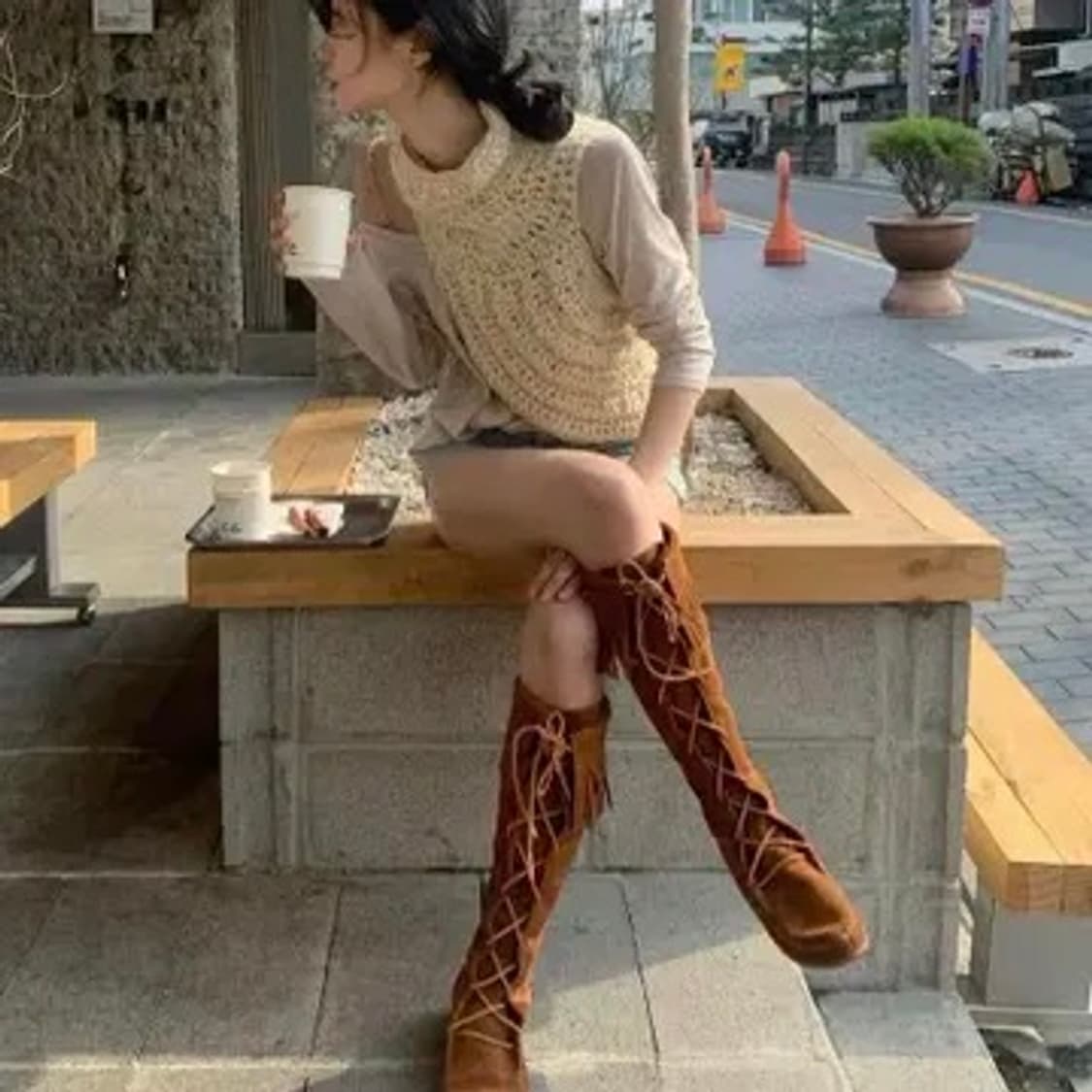 미네통카 가죽 모카신 롱부츠 250 상품이미지5