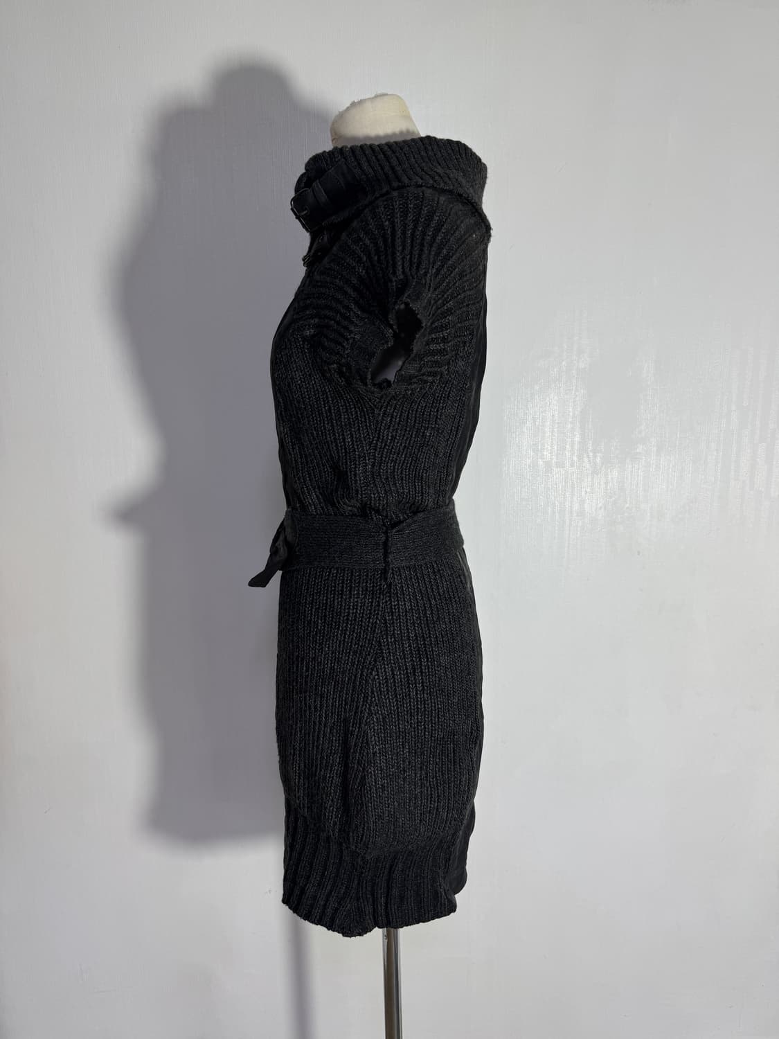 Siosi 양가죽 누벅 니트 원피스 하이브리드 다크웨어 아방가르드 상품이미지3