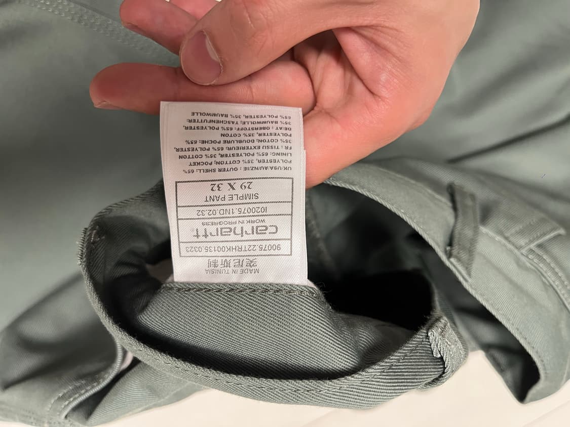 [칼하트 wip]심플 팬츠 데니슨_(SMOKE GREEN RINSED) 상품이미지7