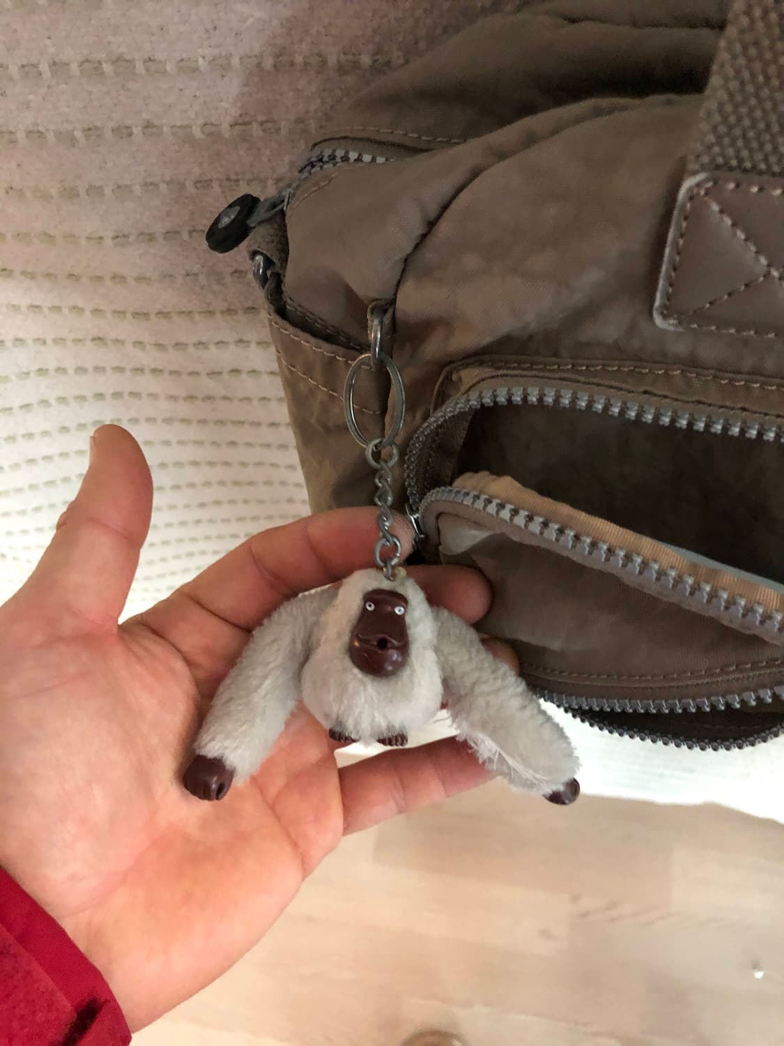 빈티지 키플링 Y2K 다크 베이지 나일론 숄더백 토트백 상품이미지5