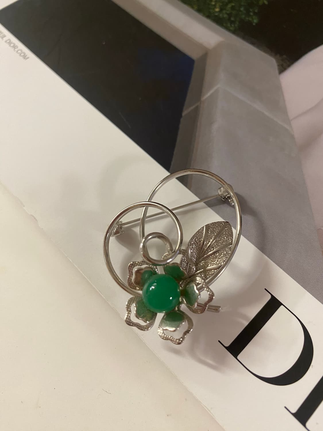 플라워 그린 브로치 상품이미지3
