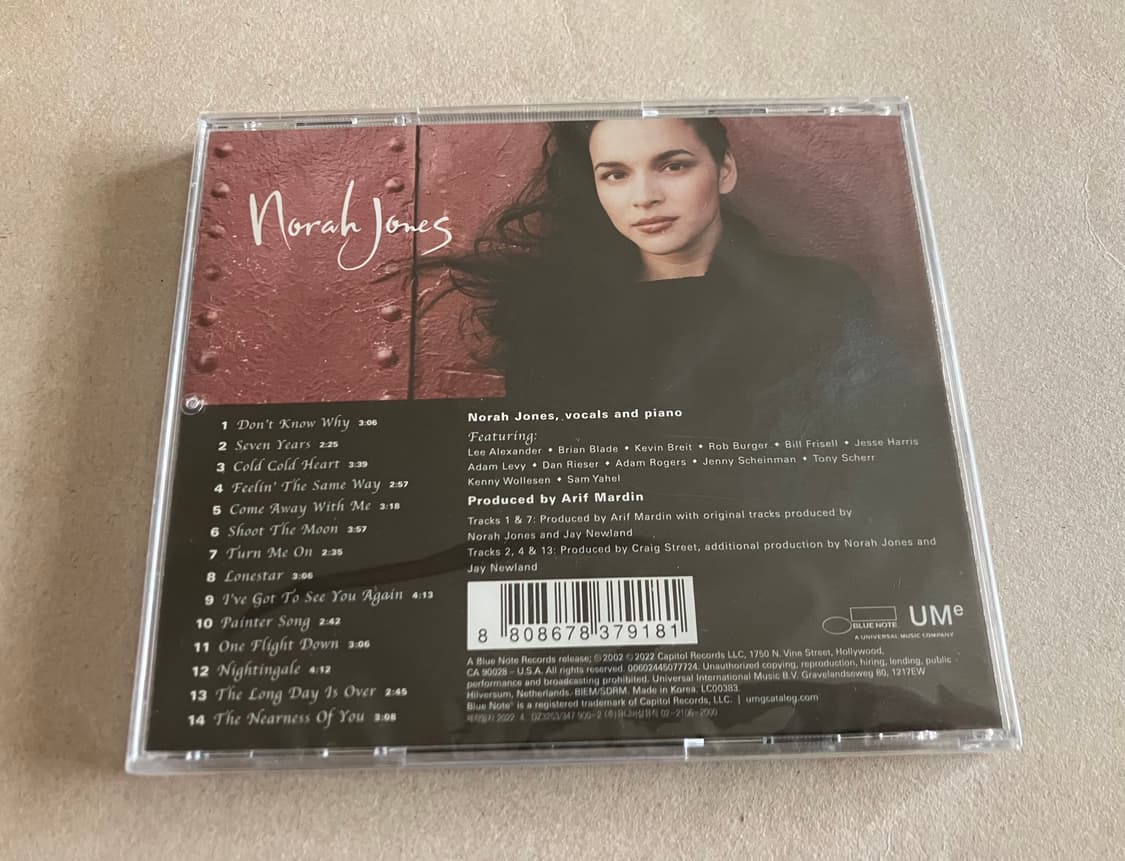 노라존스 1집 20주년 리마스터링 국내 라이센스 미개봉 CD  상품이미지5