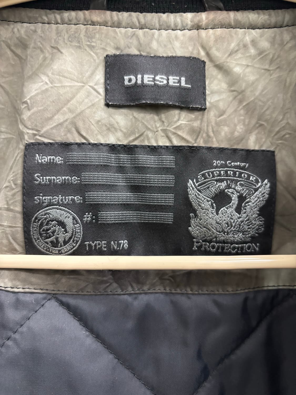 DIESEL 디젤 타입 N-78 크링클 레더 믹스 보머 자켓 상품이미지2