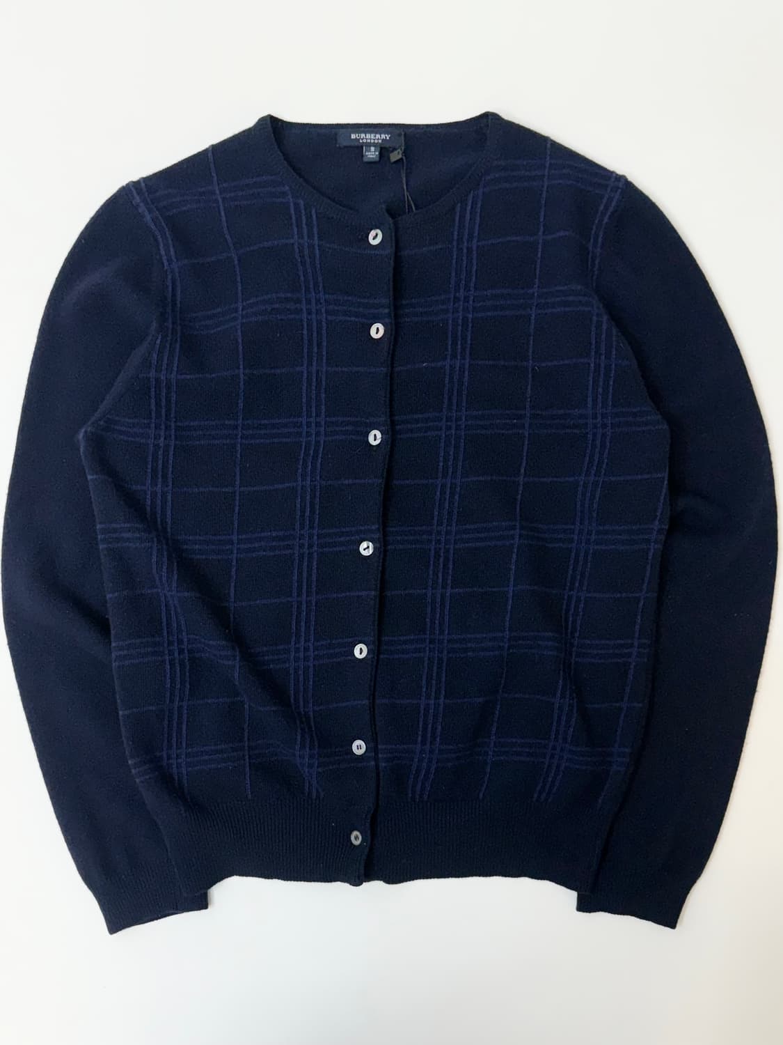 Burberry 버버리 네이비 체크 가디건 상품이미지1