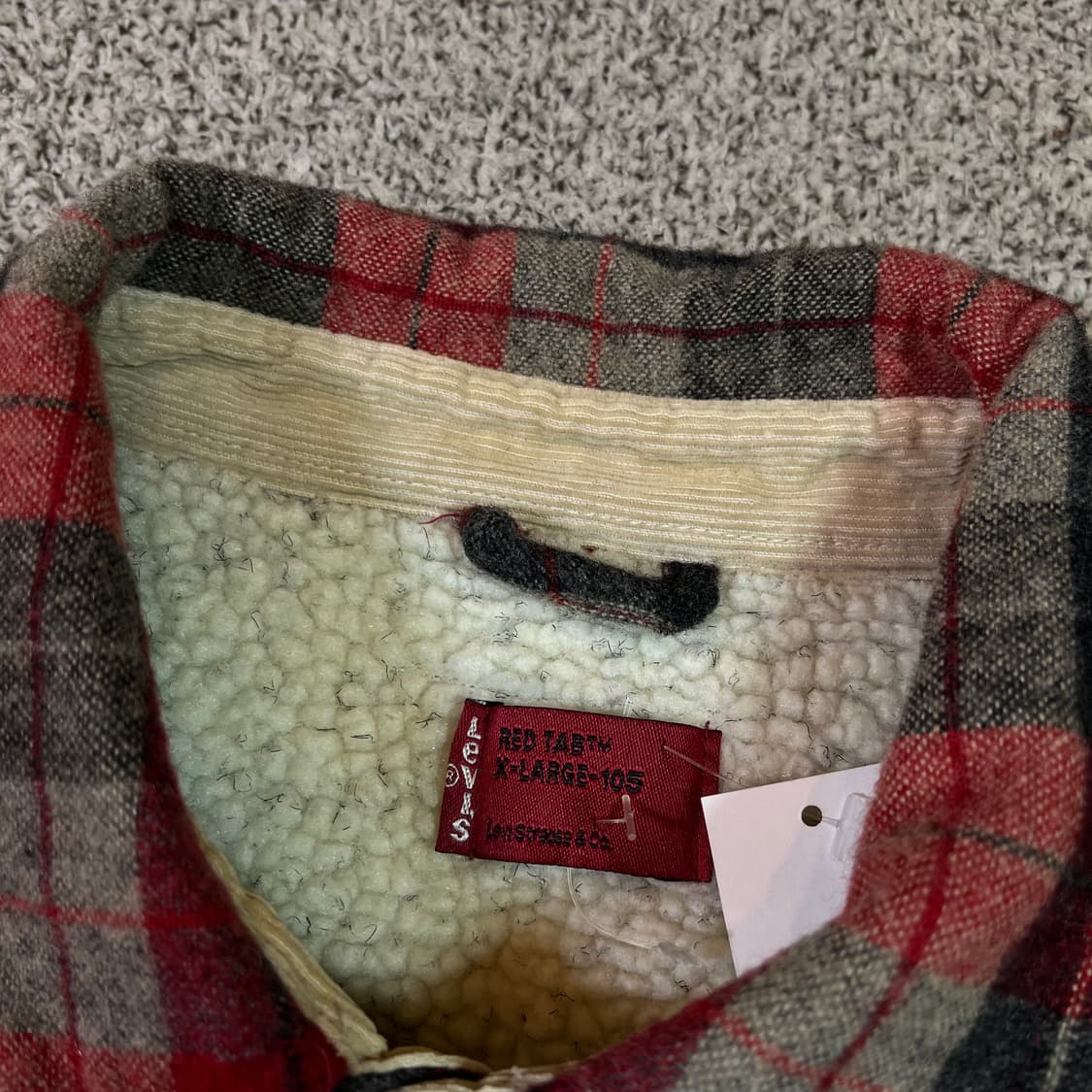 리바이스 레드탭 타탄체크 울 쉐르파 자켓 상품이미지3