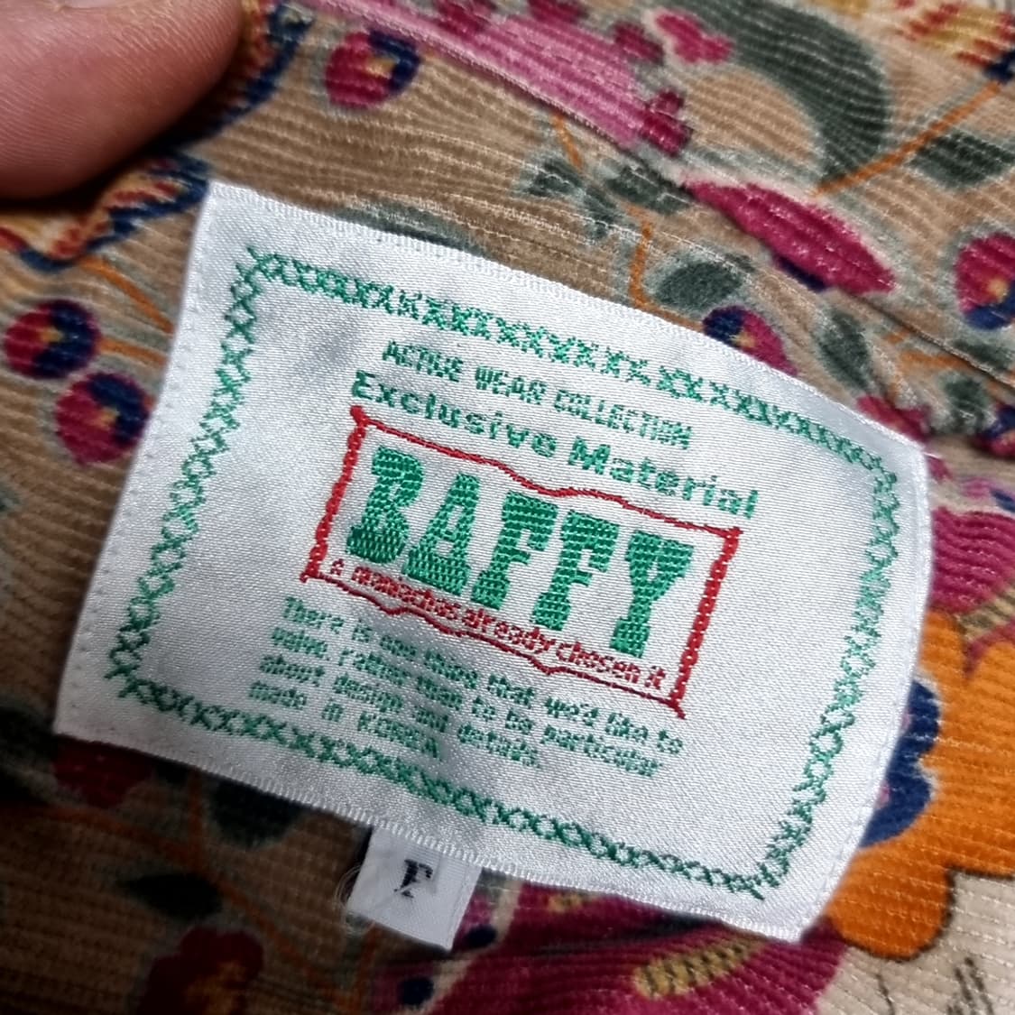 [baffy]빈티지 플라워 패턴 코듀로이 셔츠(100-105) 상품이미지2