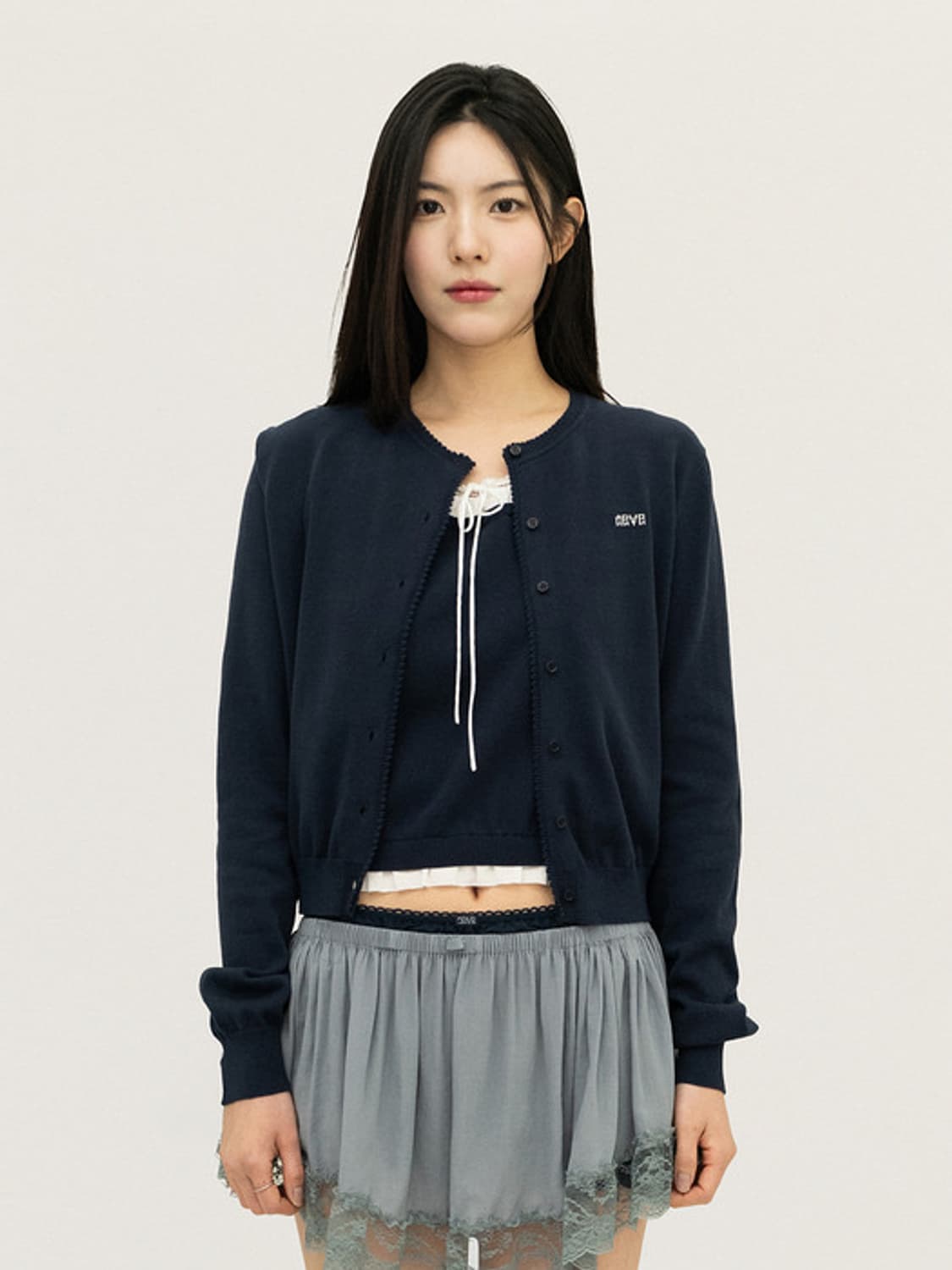 [트와이스 나연 착용] 그로브 26PS LEAF CARDIGAN 상품이미지1