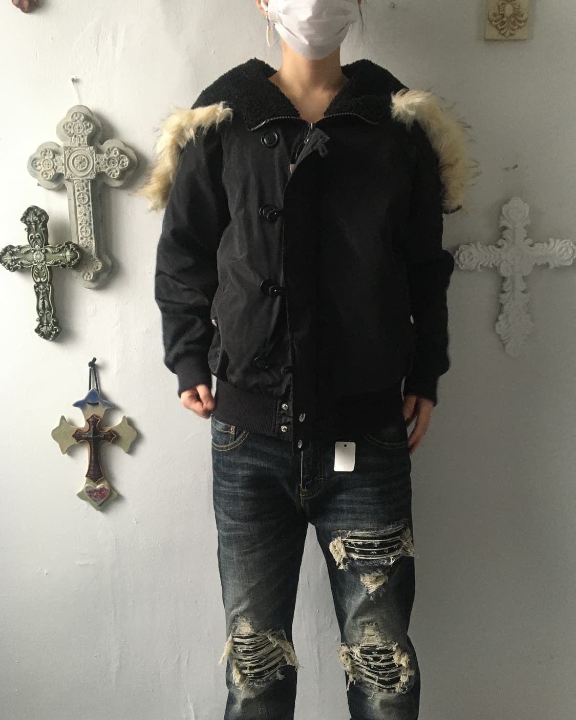 Fake fur hood jacket 상품이미지6