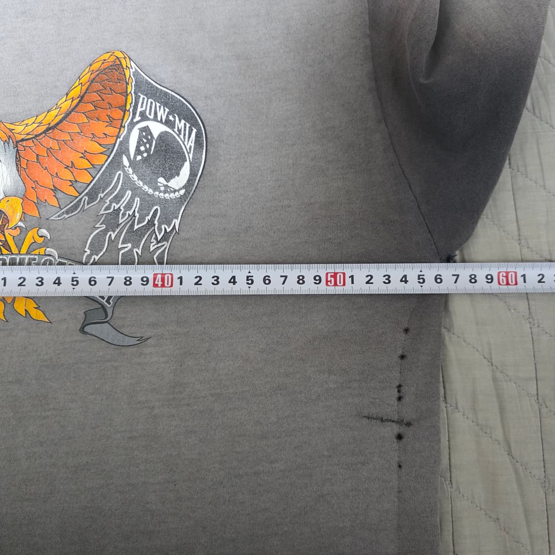 [OS] 00s 빈티지 이글 프린팅 반팔 티셔츠 트래쉬드 페이드 그레이 상품이미지9