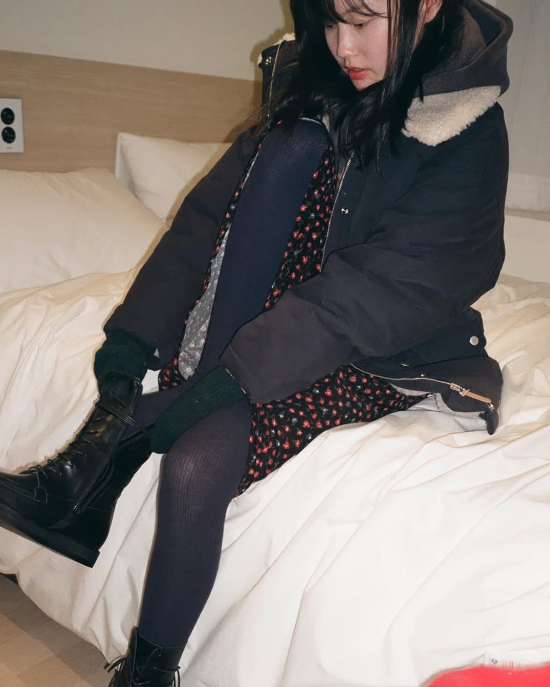 더버터크림 네이비 패딩 자켓 상품이미지2