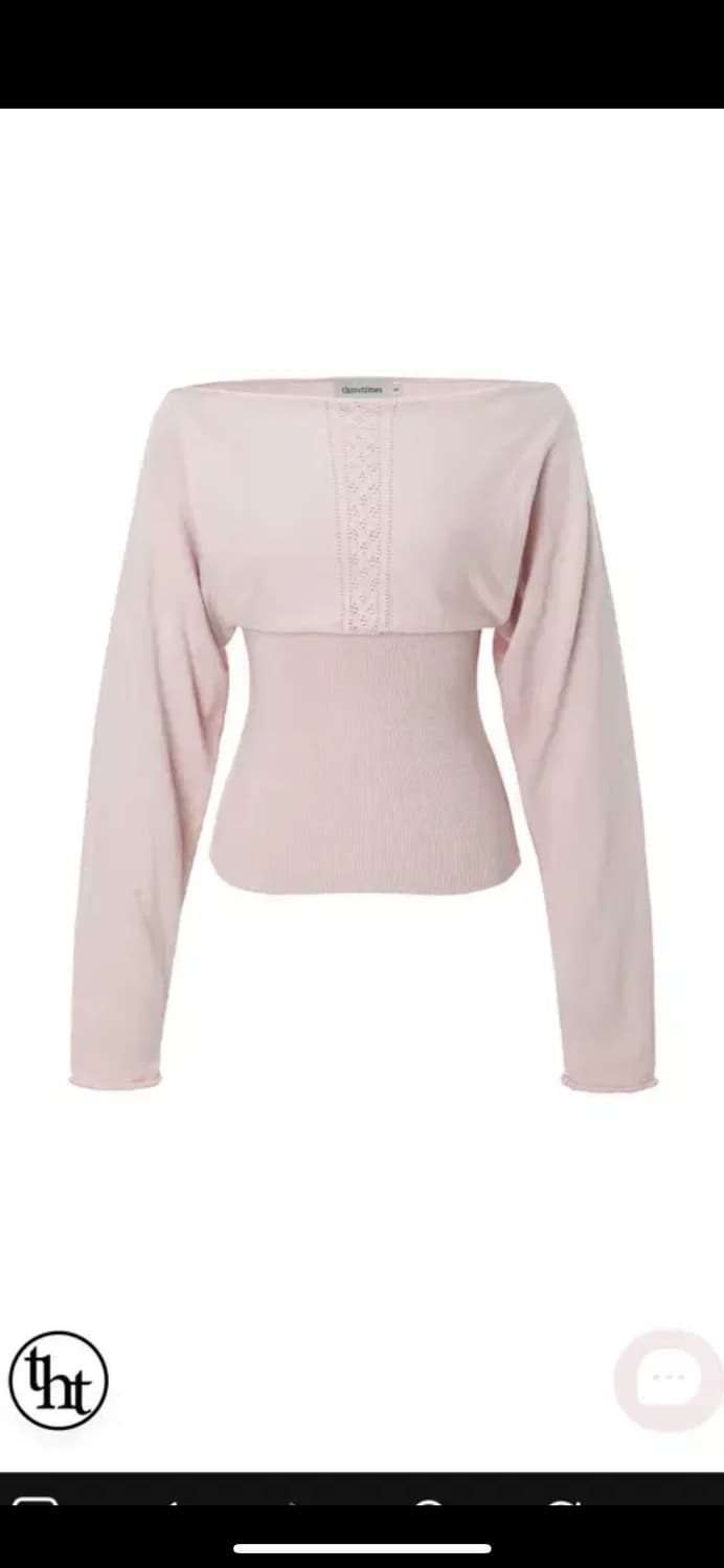 쓰리타임즈 듀이 오프 탑 핑크 S 상품이미지1